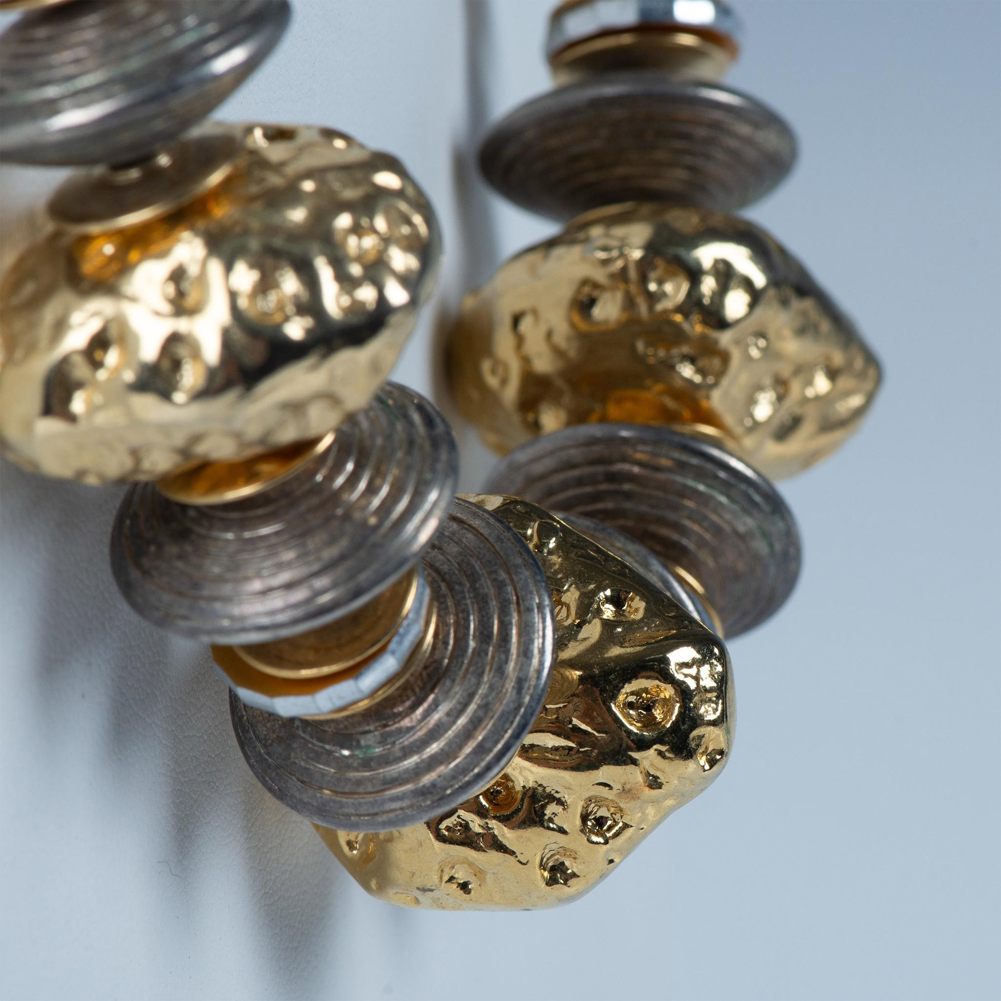 Bold Chunky Silver and Gold Tone Necklace - Image 2 of 5