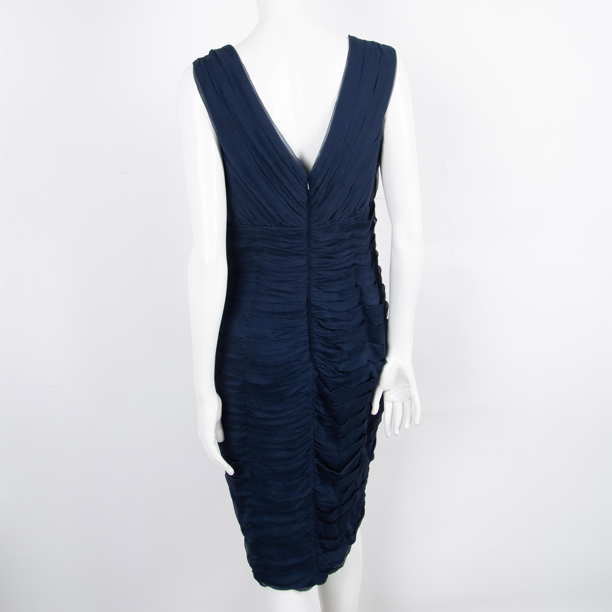 Tadashi Collection Ruched Silk Cocktail Dress, Size 12 - Image 7 of 9