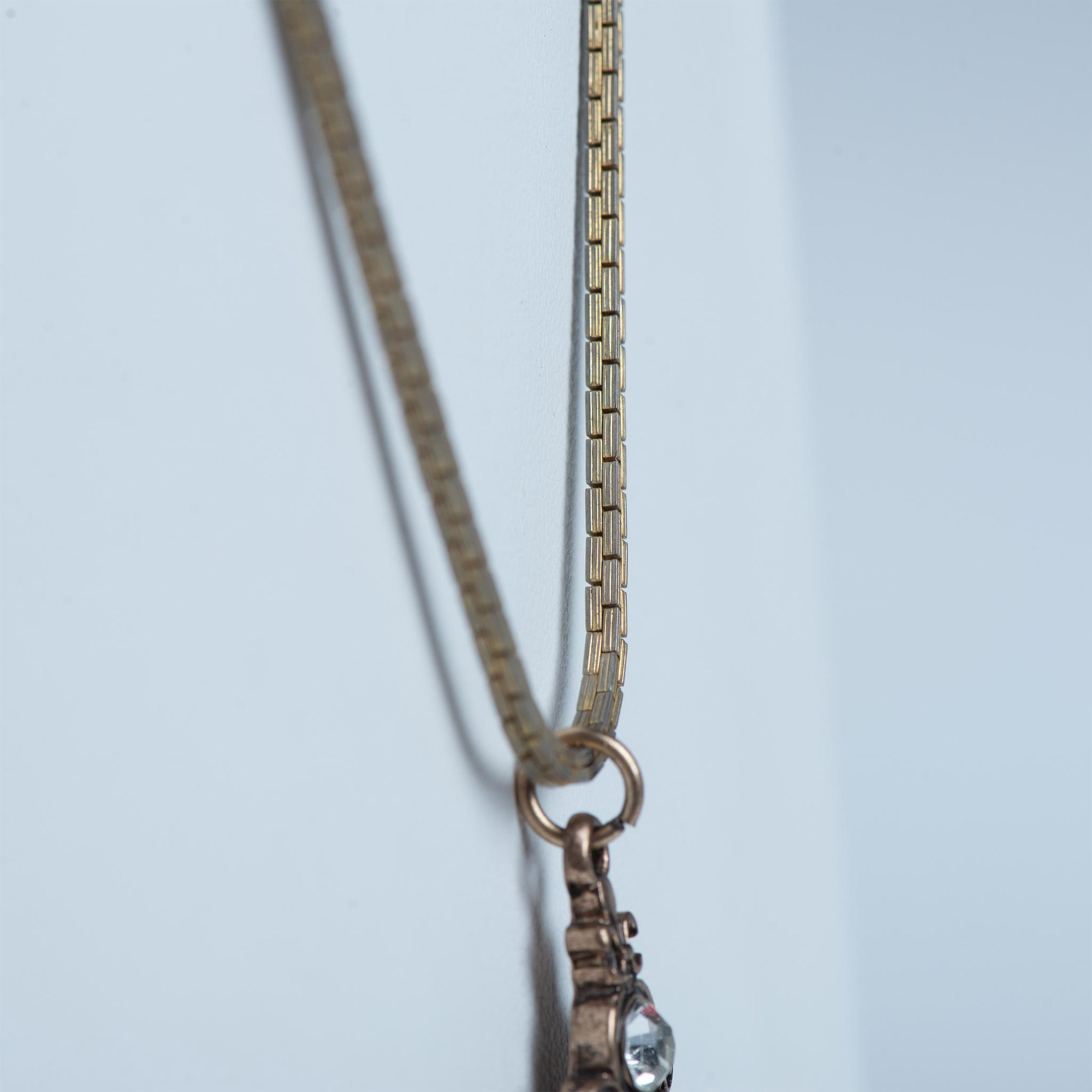 Art Nouveau Embellished Cross Pendant Necklace - Image 3 of 4