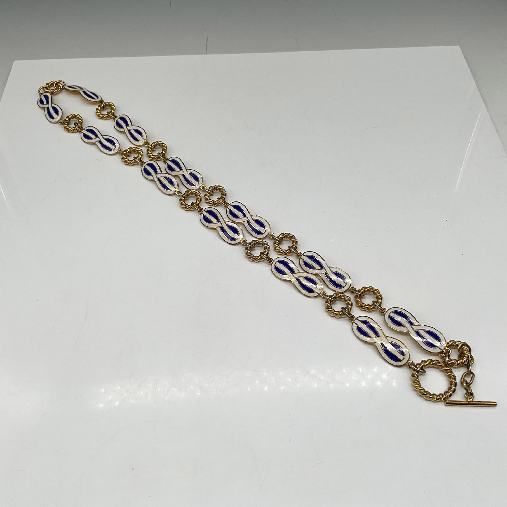Vintage Gucci Gold Metal & Enameled Belt, Size Small - Image 2 of 3