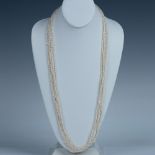 Elegant Long Six-Strand Freshwater Pearl Necklace