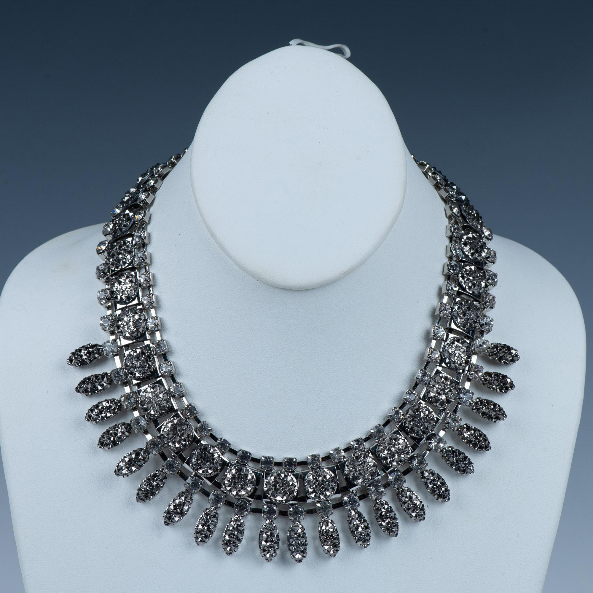 Stunning Rhodium and Rhinestone Necklace