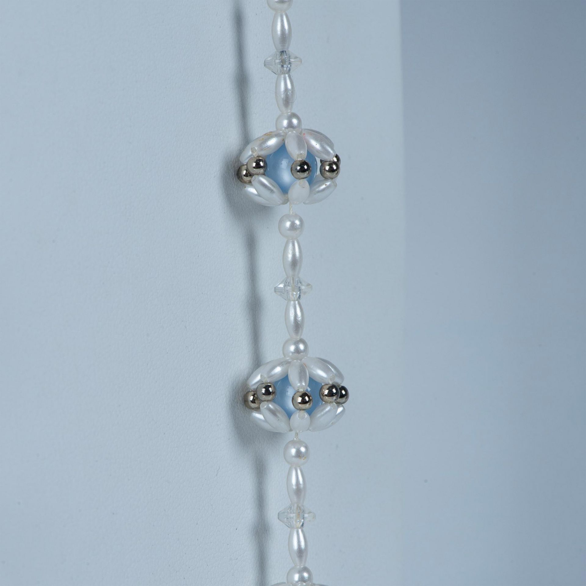 Elegant Long Faux Pearl Bead Cluster Necklace - Image 2 of 5