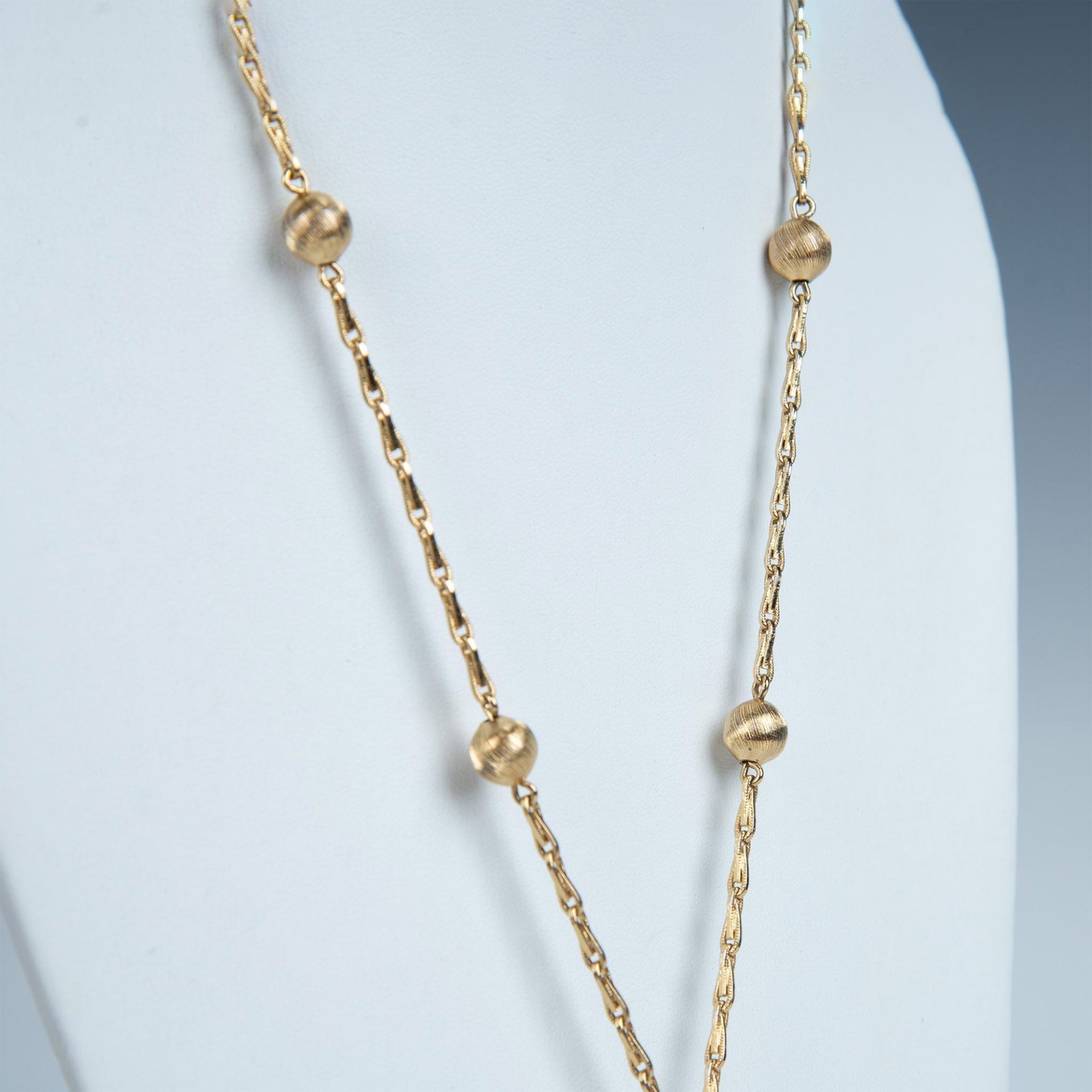Monet Gold Metal Tassel Necklace - Image 3 of 4