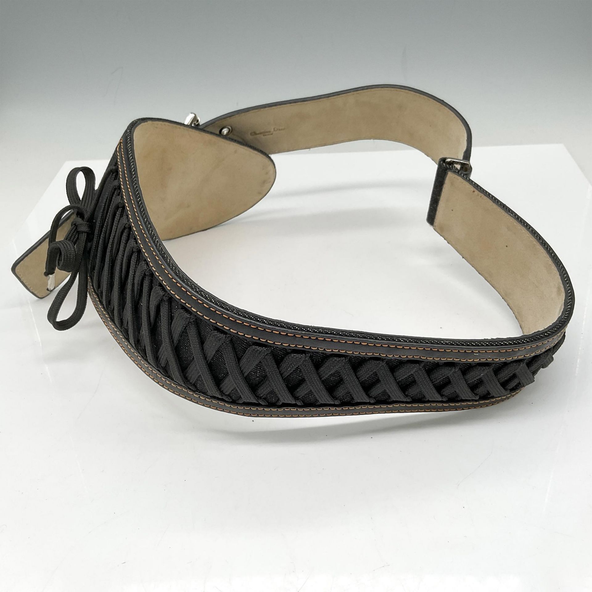 Christian Dior Denim and Leather Women's Belt, Size Small - Bild 2 aus 3