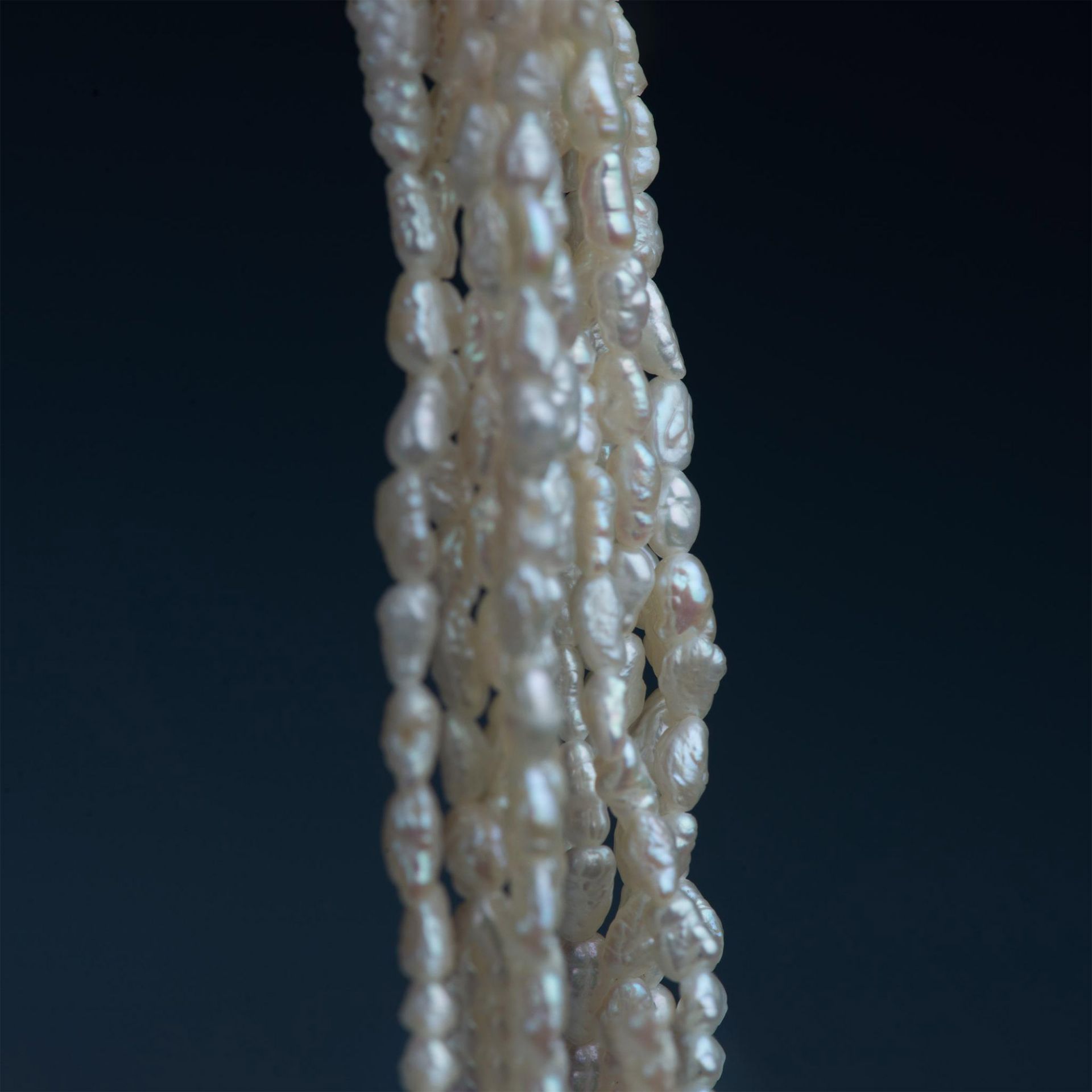 Elegant Long Six-Strand Freshwater Pearl Necklace - Image 4 of 6