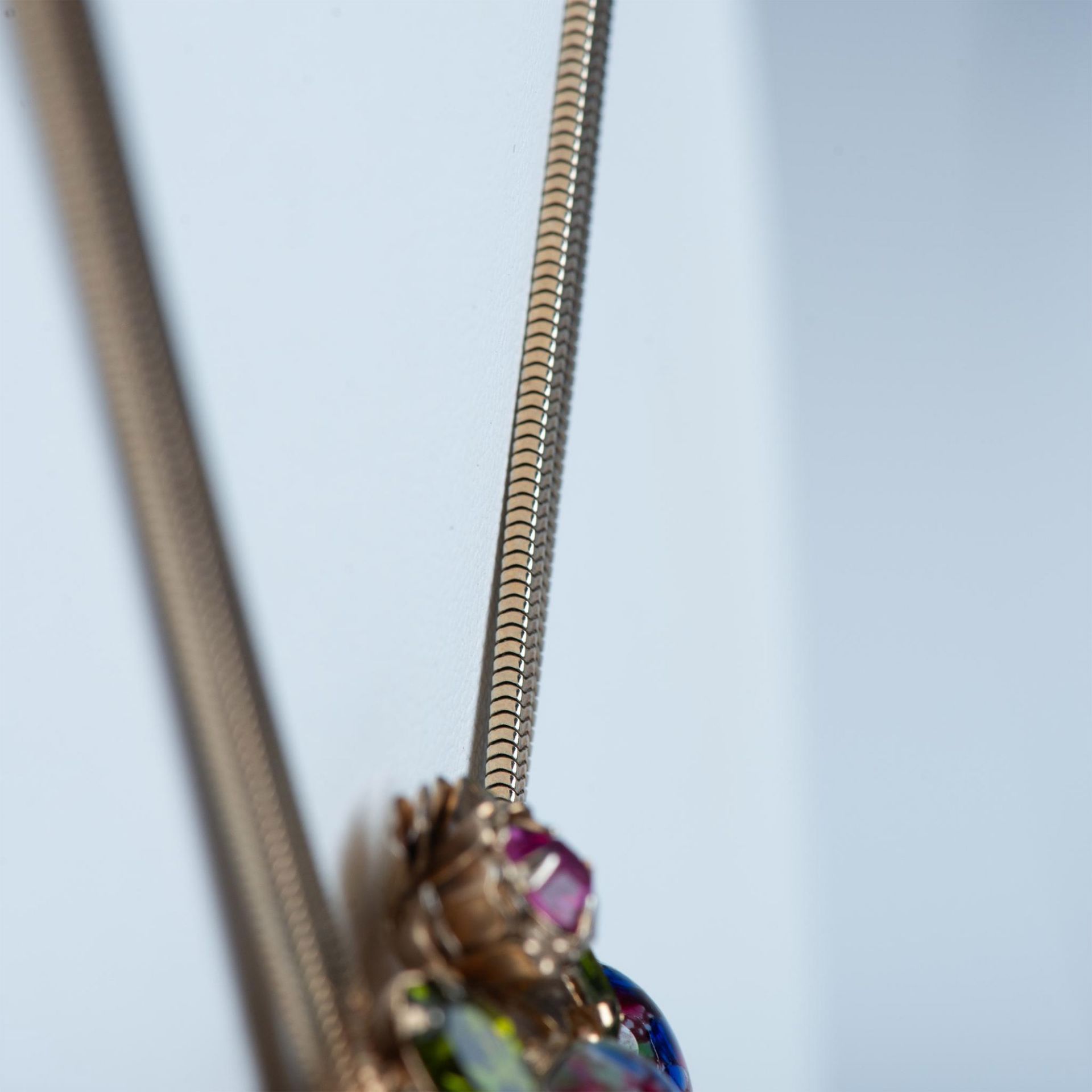 Fabulous Colorful Art Glass & Rhinestone Necklace - Image 4 of 5
