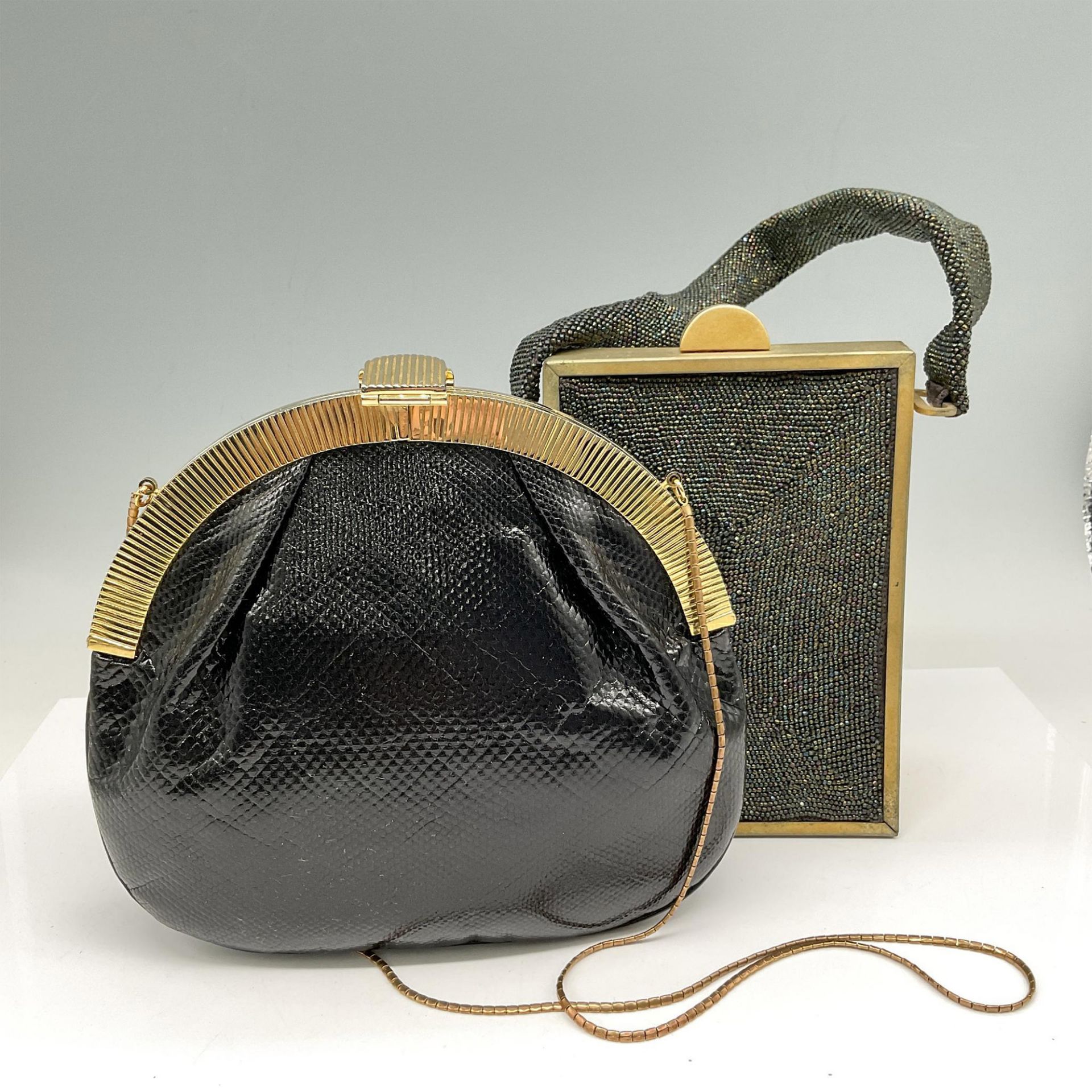 2pc Finesse LaModel Snakeskin Karung Bag + Beaded Handbag - Bild 2 aus 4