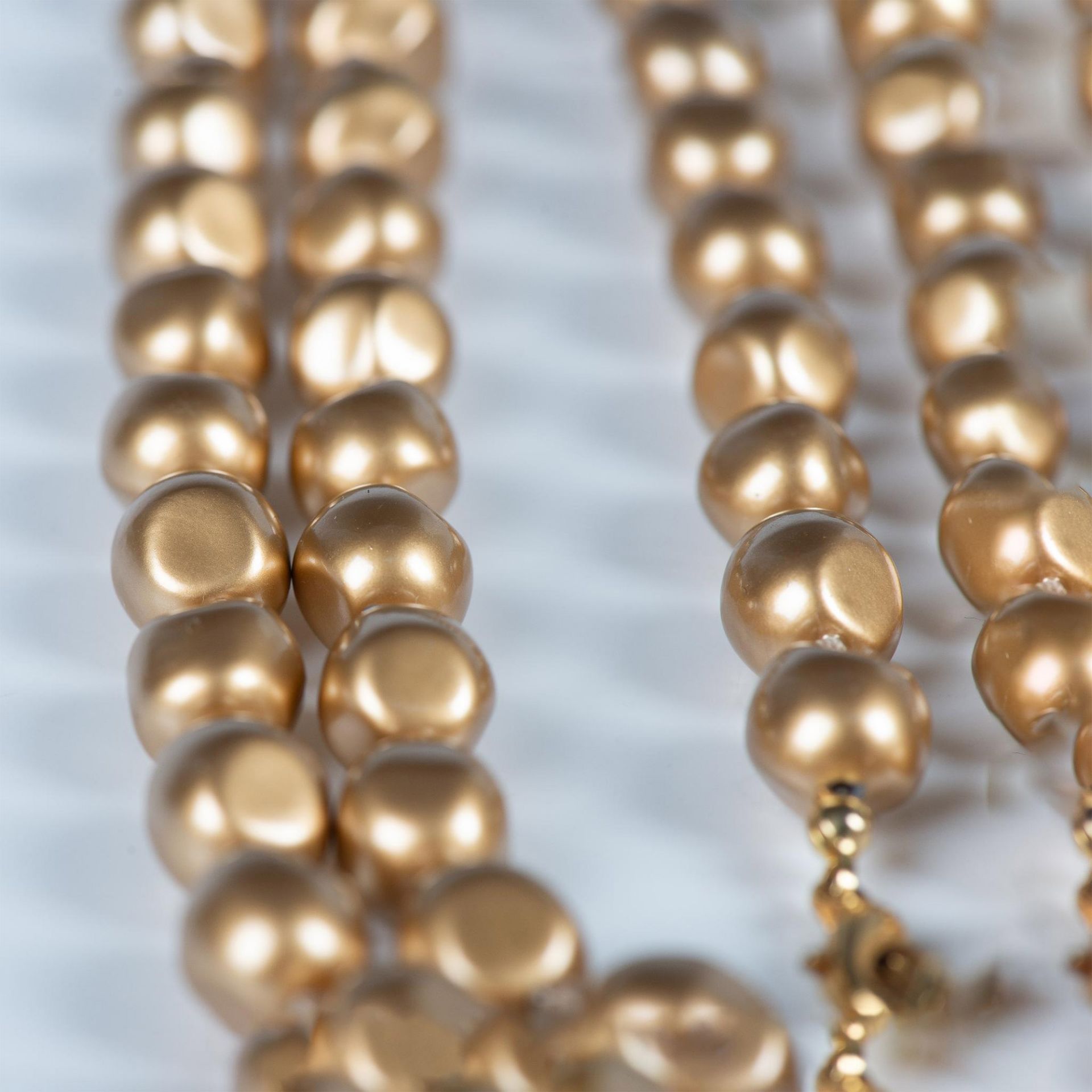 2pc Baroque Faux Golden Pearl Necklaces - Bild 3 aus 4