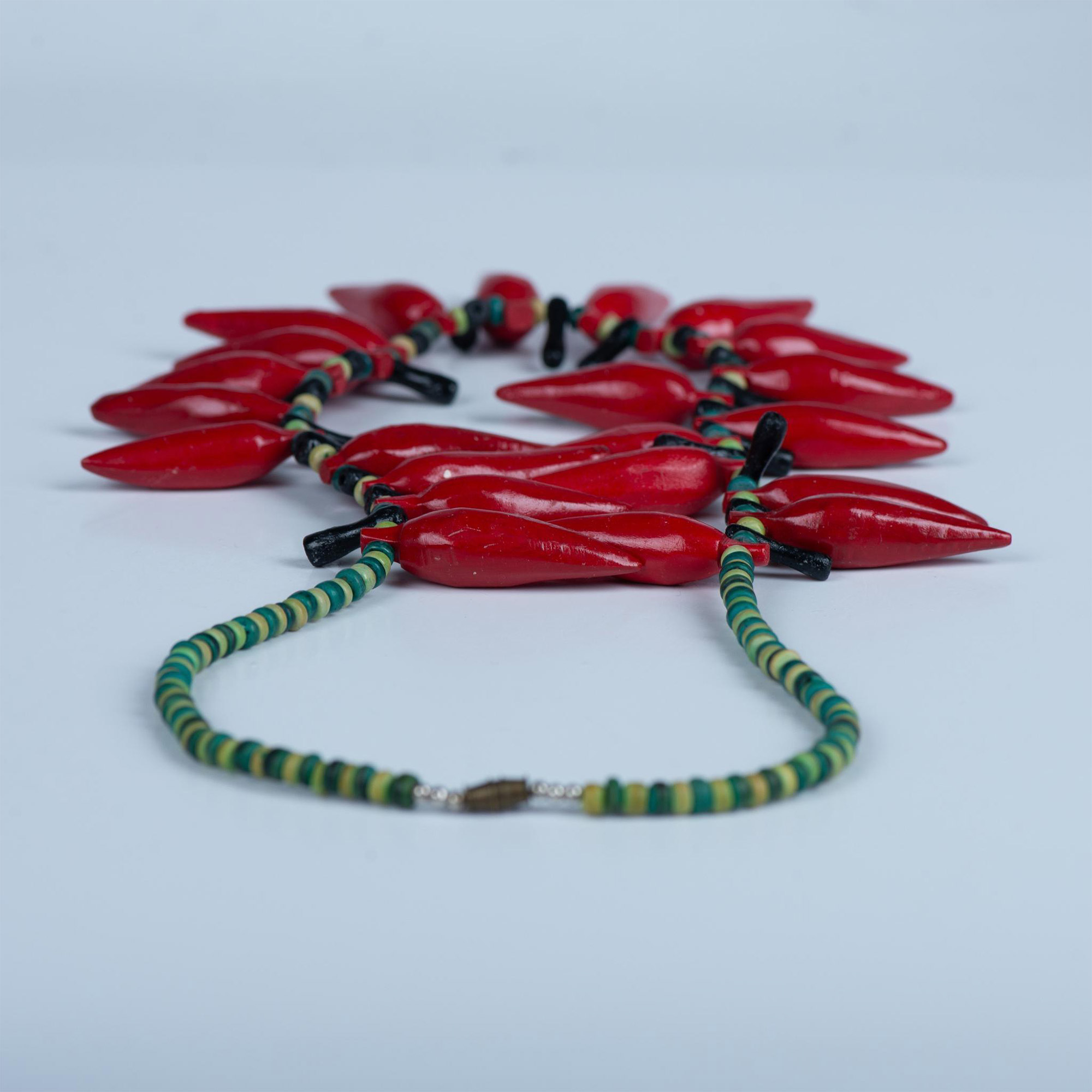 Retro Wood Red Chili Pepper Necklace - Image 6 of 6