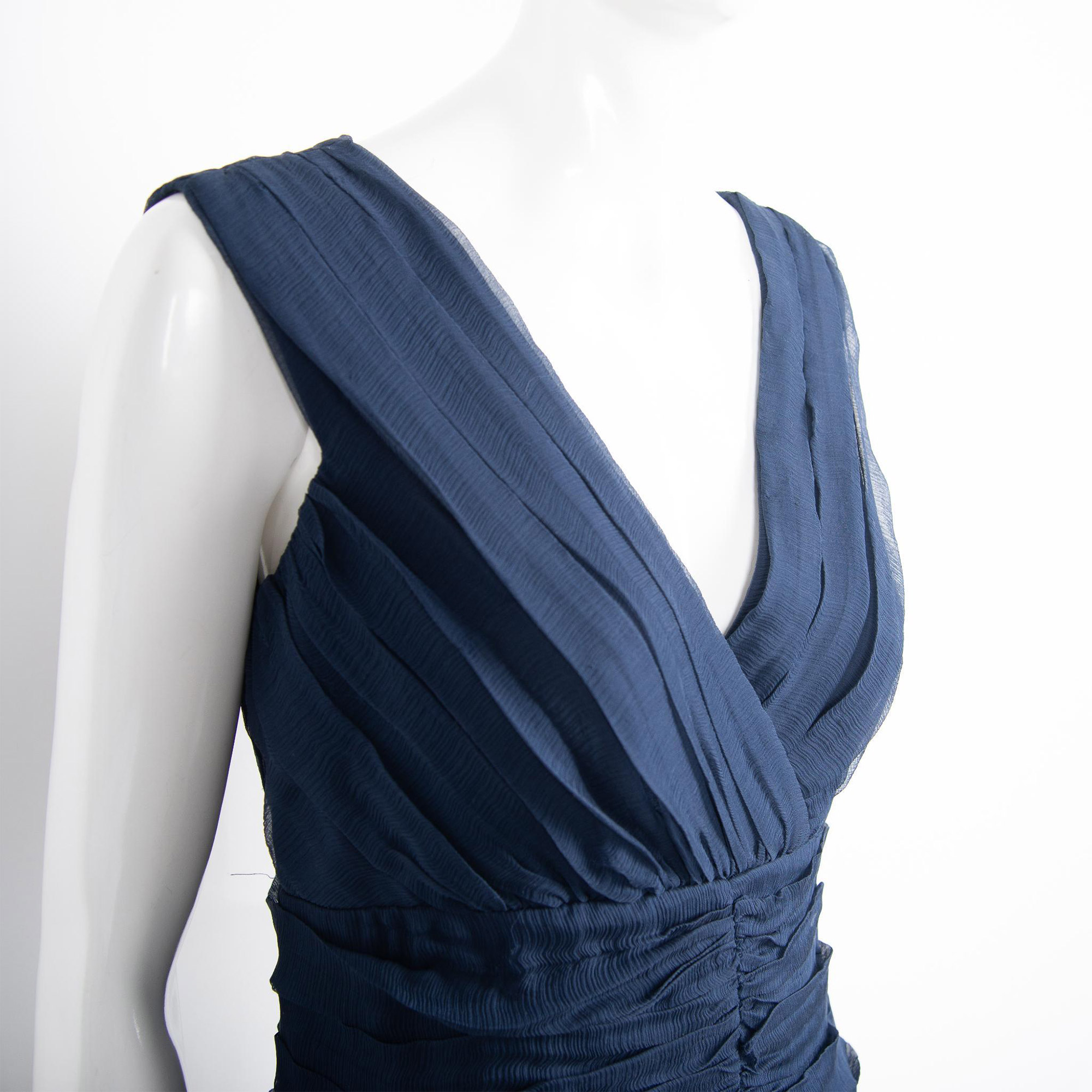 Tadashi Collection Ruched Silk Cocktail Dress, Size 12 - Image 4 of 9