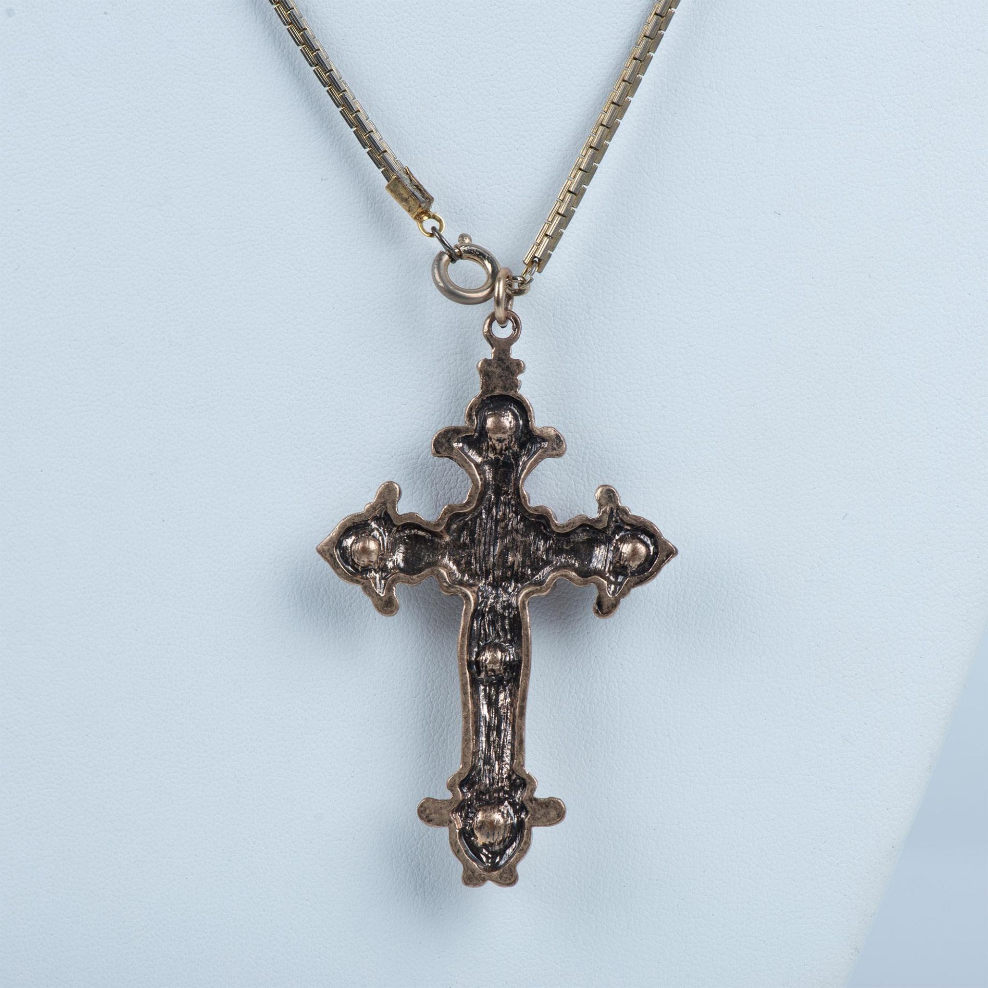 Art Nouveau Embellished Cross Pendant Necklace - Bild 4 aus 4