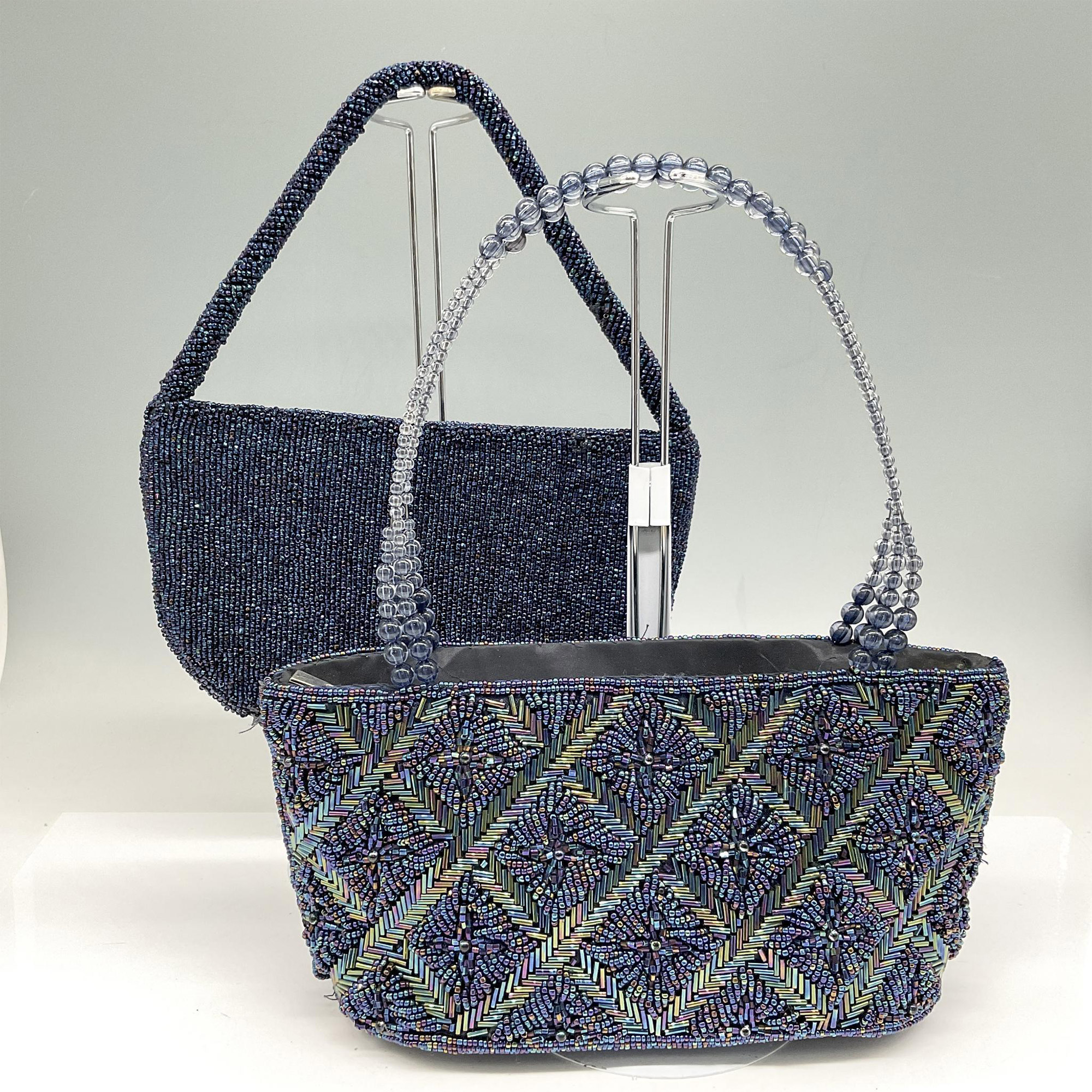 2pc Blue Beaded Handbags - Image 2 of 3