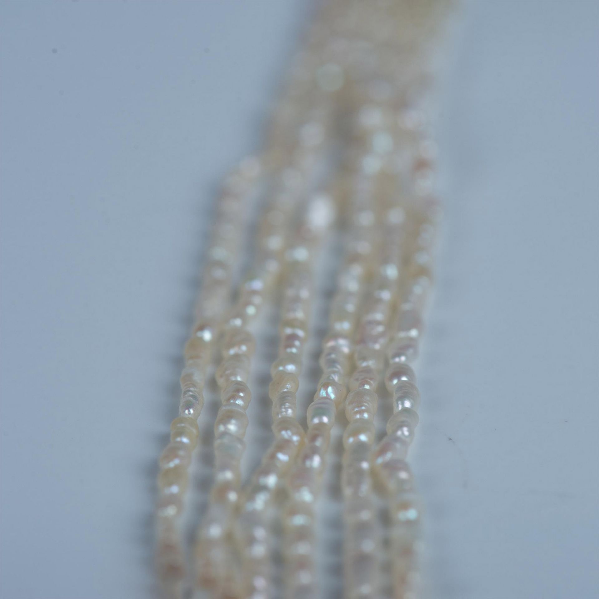Elegant Long Six-Strand Freshwater Pearl Necklace - Image 6 of 6