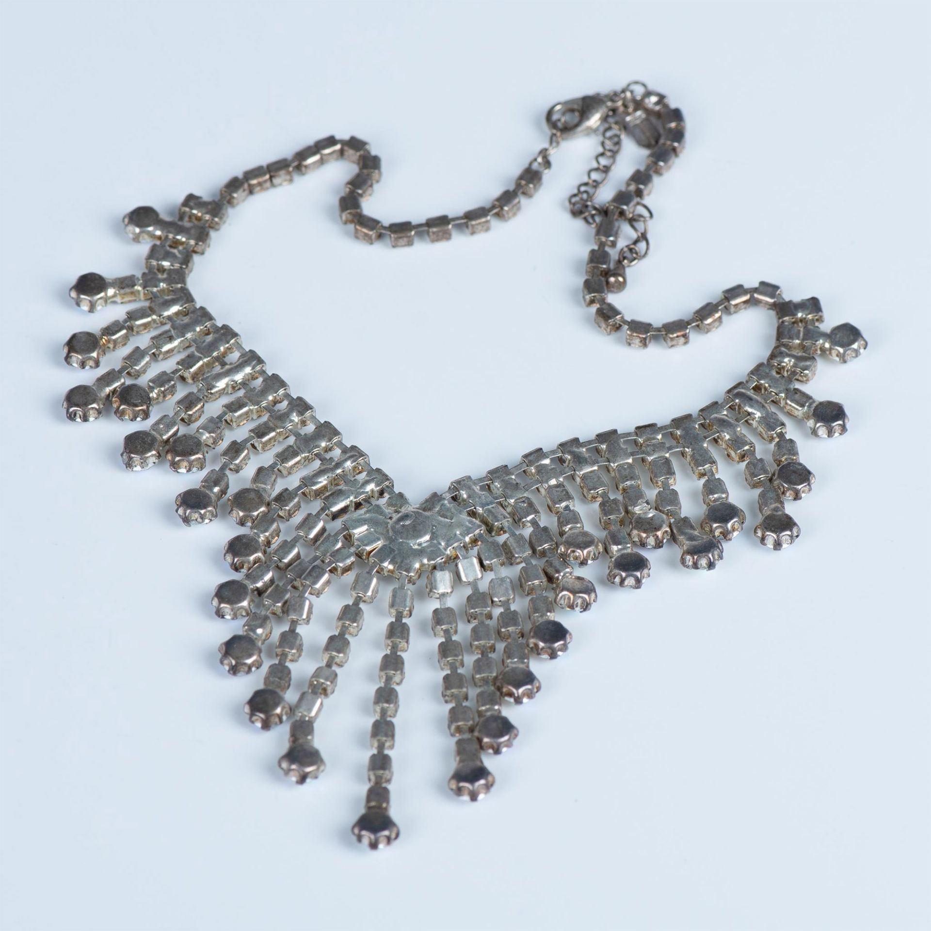 Stunning Early 20th Century Prong-Set Rhinestone Necklace - Bild 5 aus 5