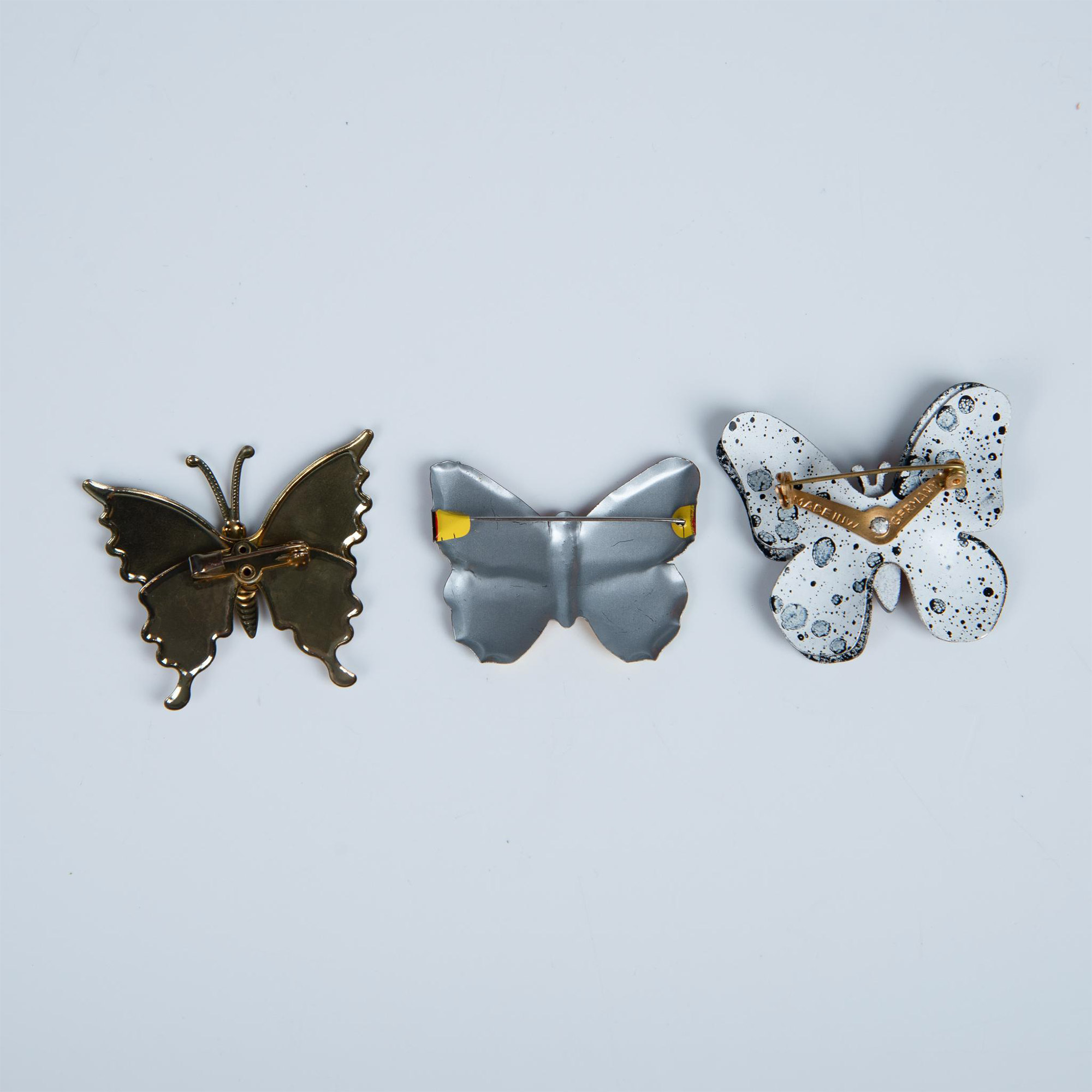 3pc Unique Colorful Metal Butterfly Brooches - Image 2 of 3