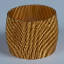 Thick Gold Tone Mesh Cuff Bracelet