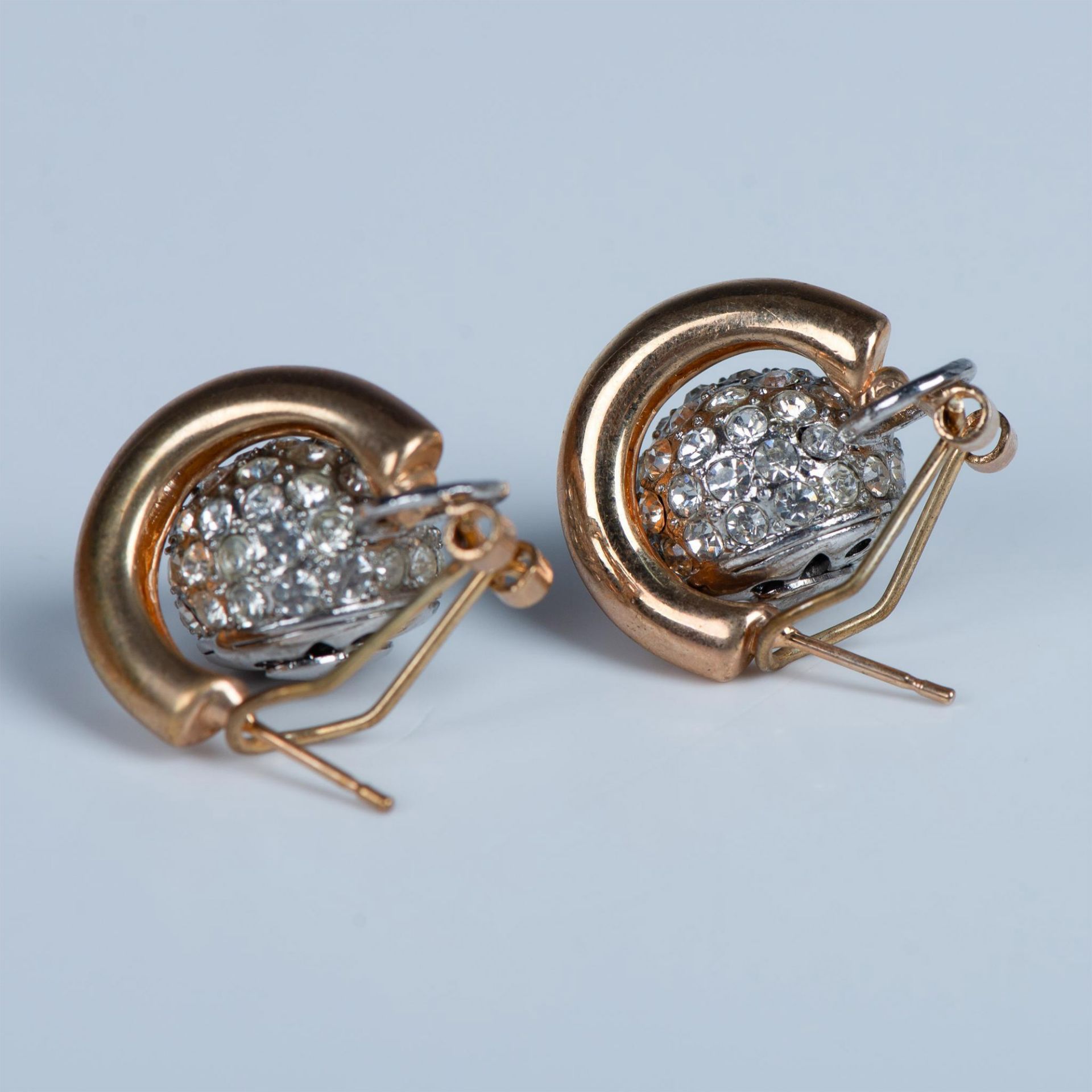 2pc Fancy Two-Tone Metal Crystal Bolo Necklace & Earrings - Bild 6 aus 8