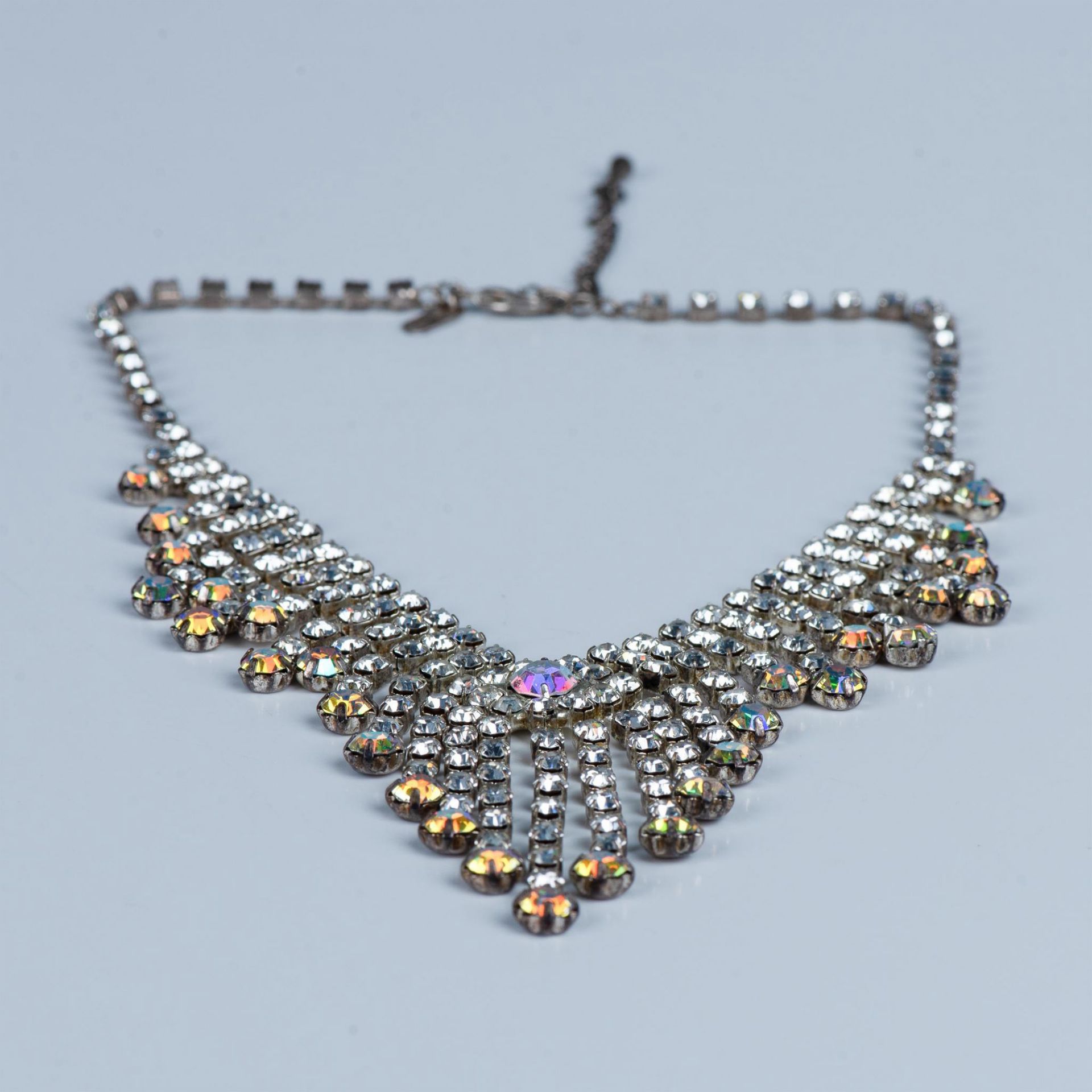 Stunning Early 20th Century Prong-Set Rhinestone Necklace - Bild 4 aus 5