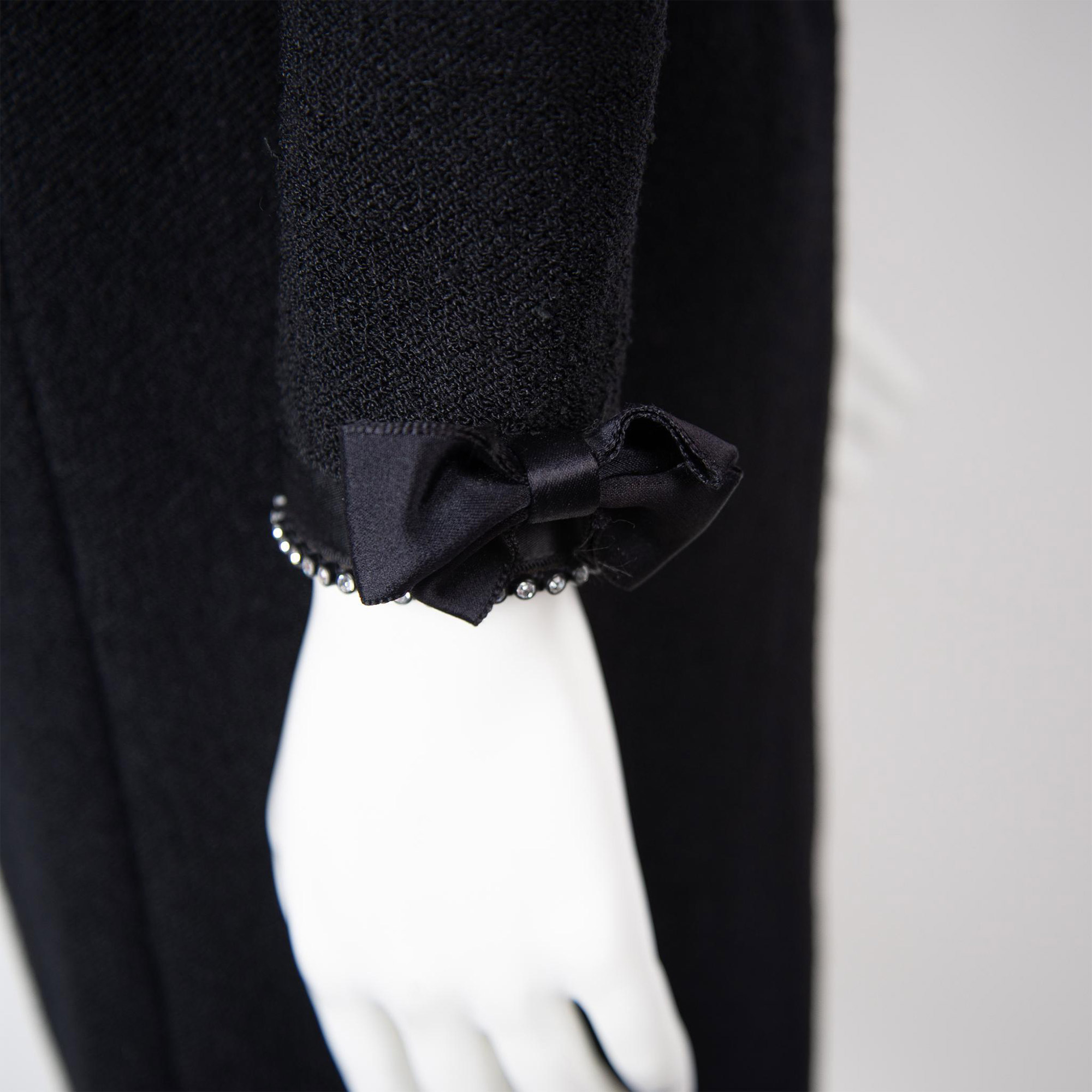 Adolfo for Neiman Marcus Rhinestone & Bow Knit Dress, Size Small - Image 7 of 8