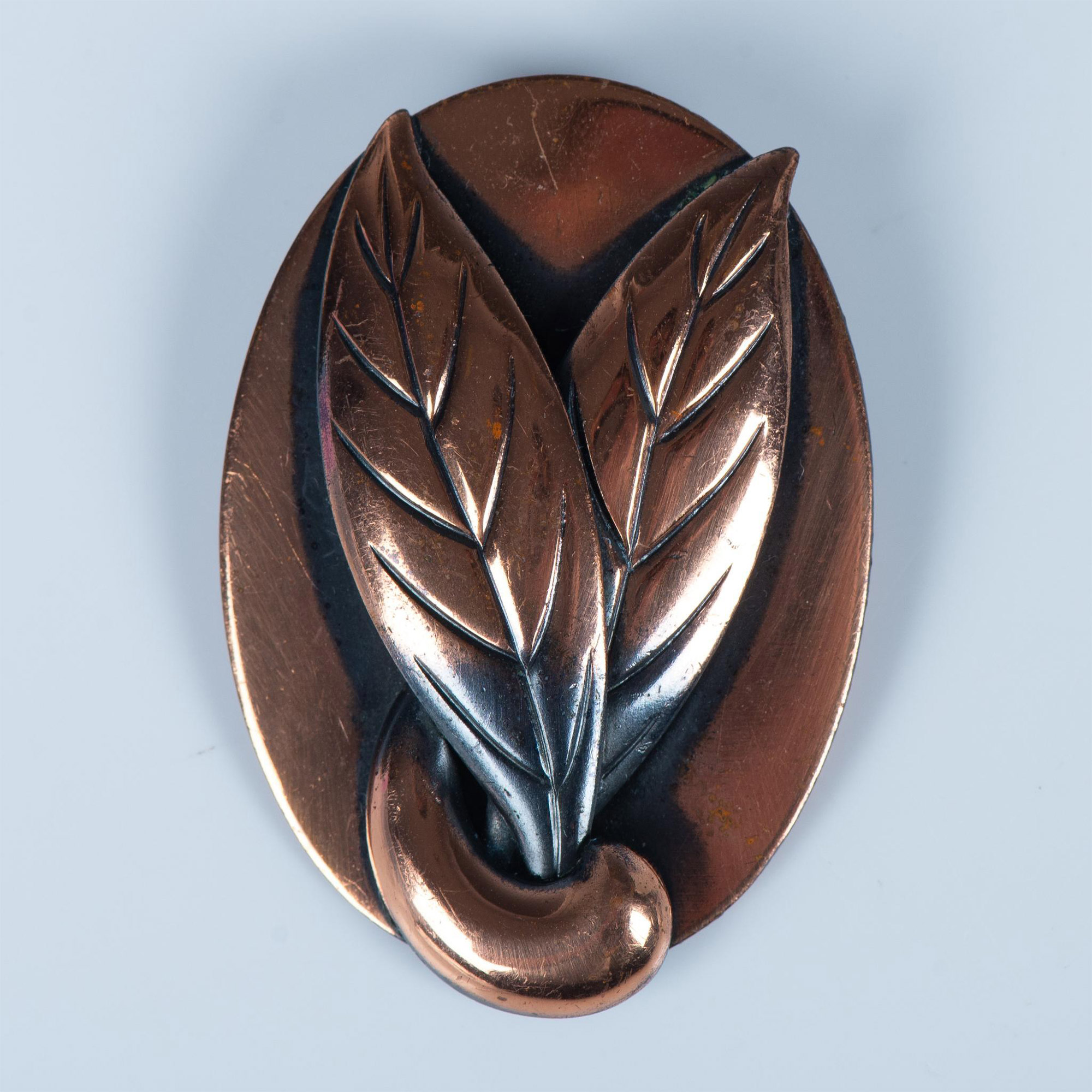 Beautiful Copper Metal Leaf Pendant Brooch
