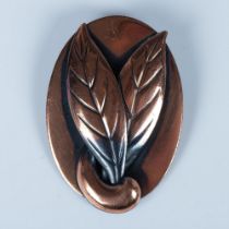 Beautiful Copper Metal Leaf Pendant Brooch