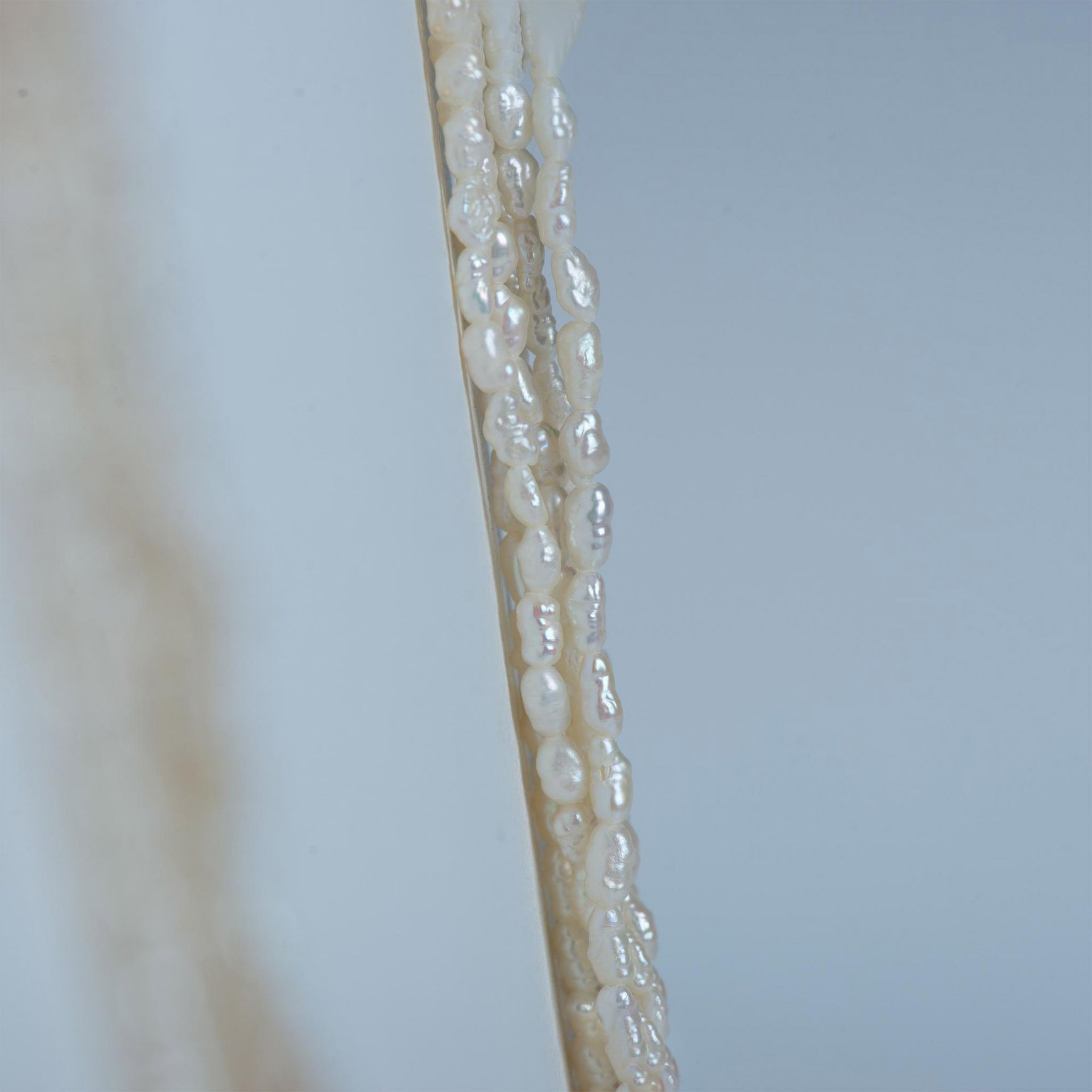 Elegant Long Six-Strand Freshwater Pearl Necklace - Image 3 of 6