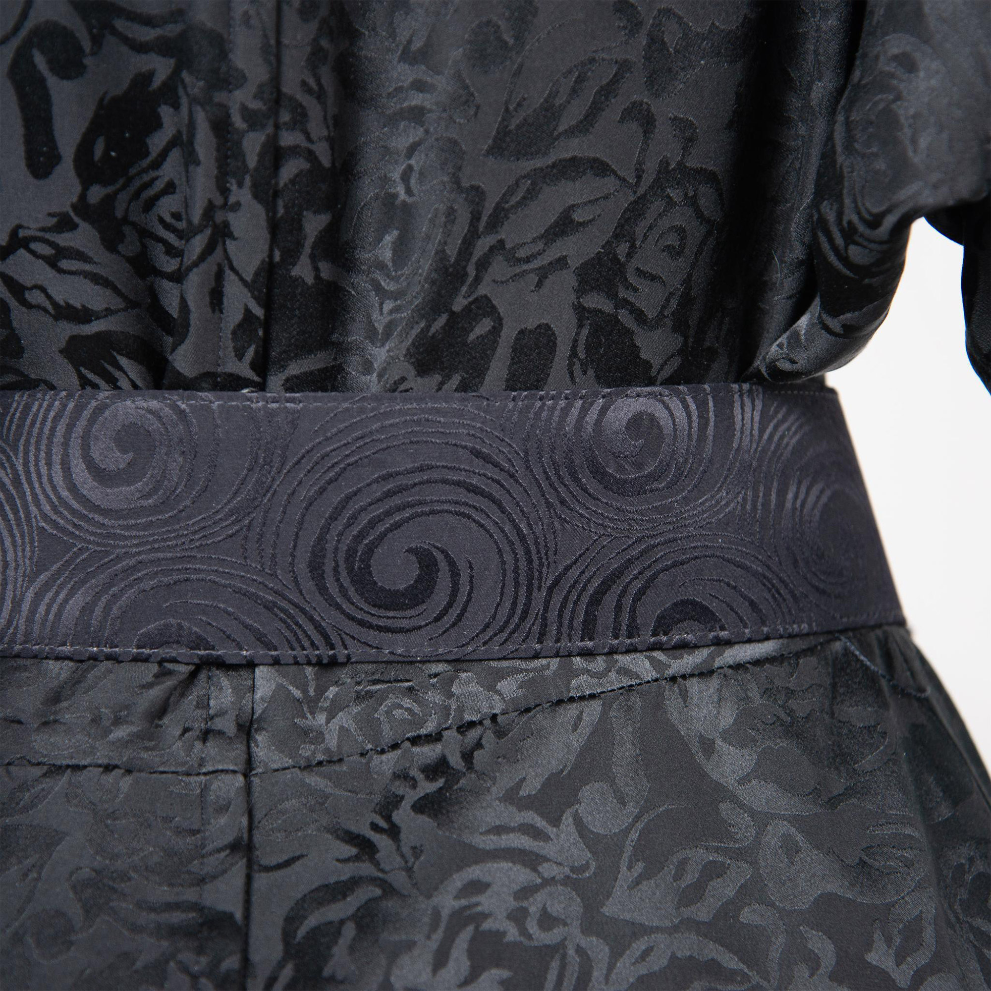 Vintage St. Gillian Black Silk Ruffled Dress, Size 10 - Image 8 of 9