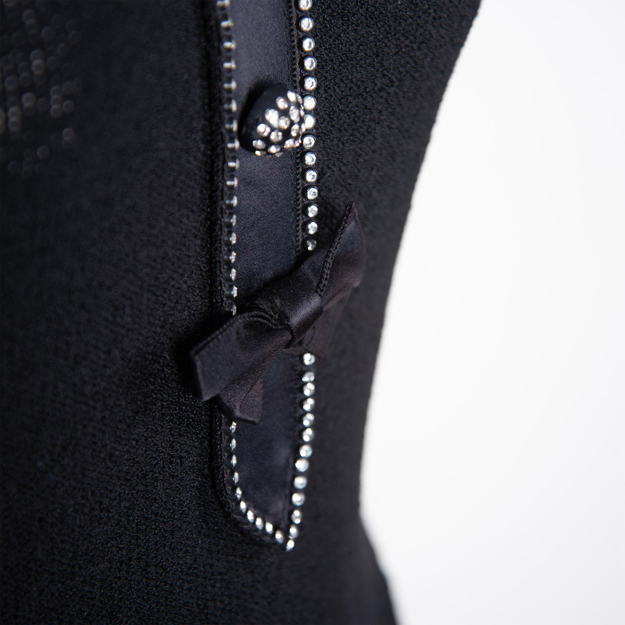 Adolfo for Neiman Marcus Rhinestone & Bow Knit Dress, Size Small - Image 3 of 8