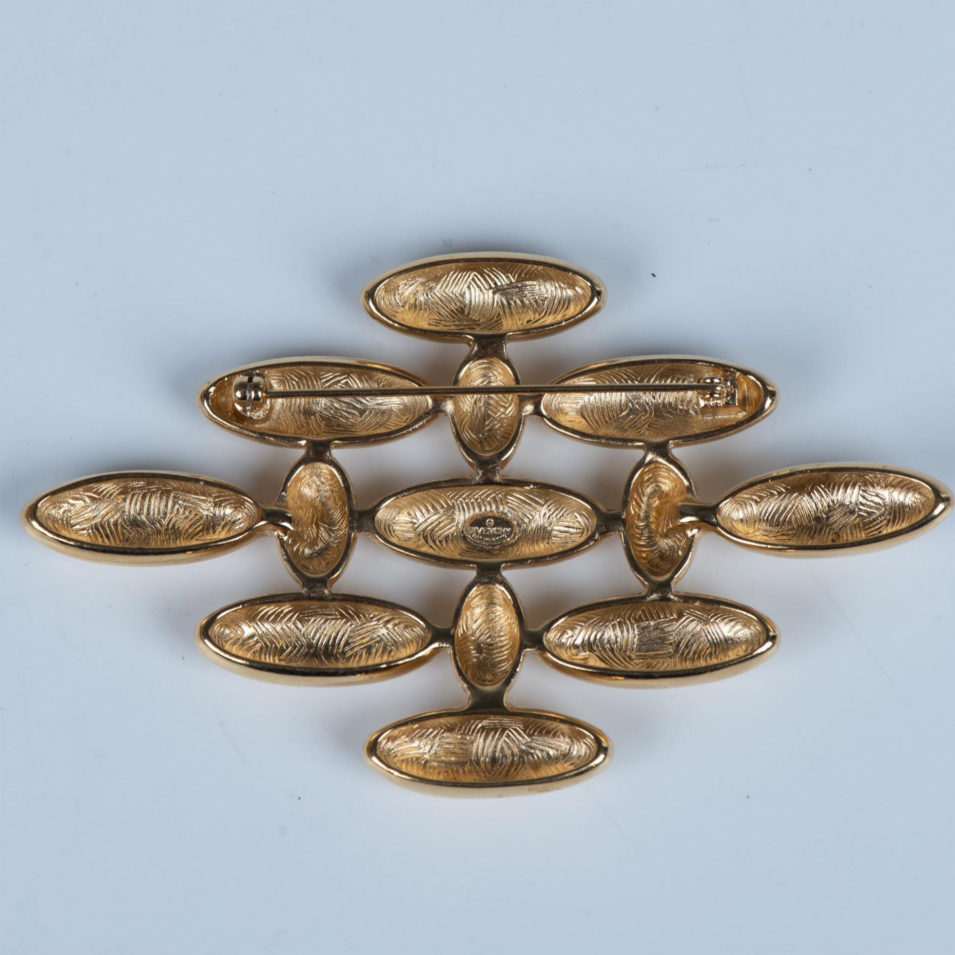 Givenchy Large Modernist Gold Metal Brooch - Image 2 of 4