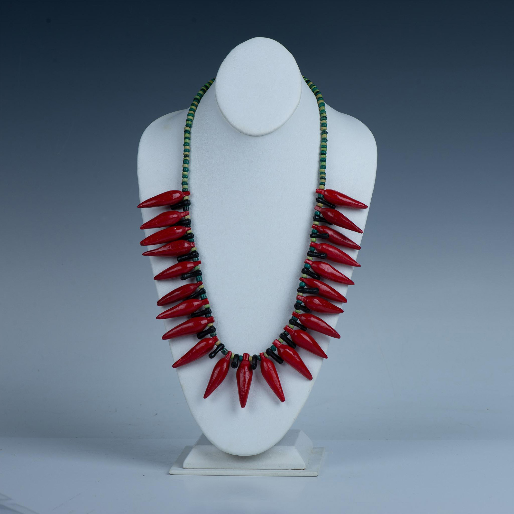 Retro Wood Red Chili Pepper Necklace