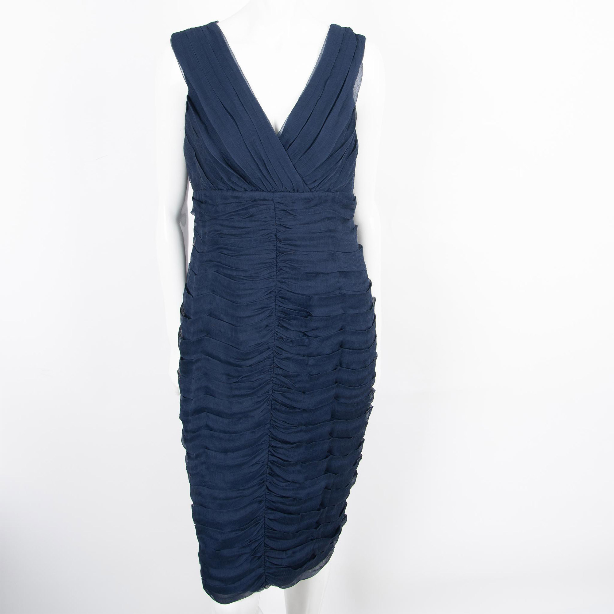 Tadashi Collection Ruched Silk Cocktail Dress, Size 12 - Image 5 of 9
