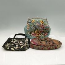 3pc Fabric and Embroidered Purses