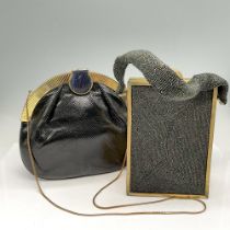 2pc Finesse LaModel Snakeskin Karung Bag + Beaded Handbag