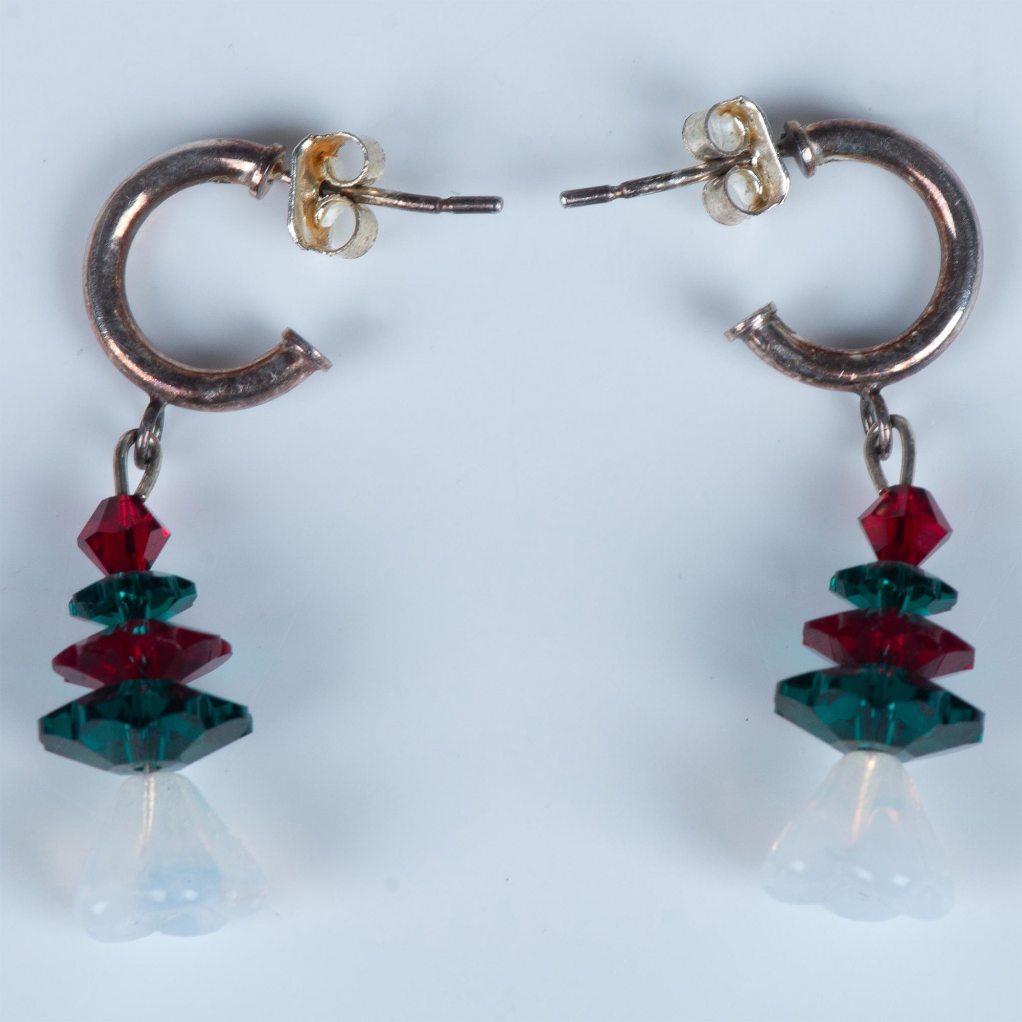 Petite Holiday Beaded Christmas Tree Earrings