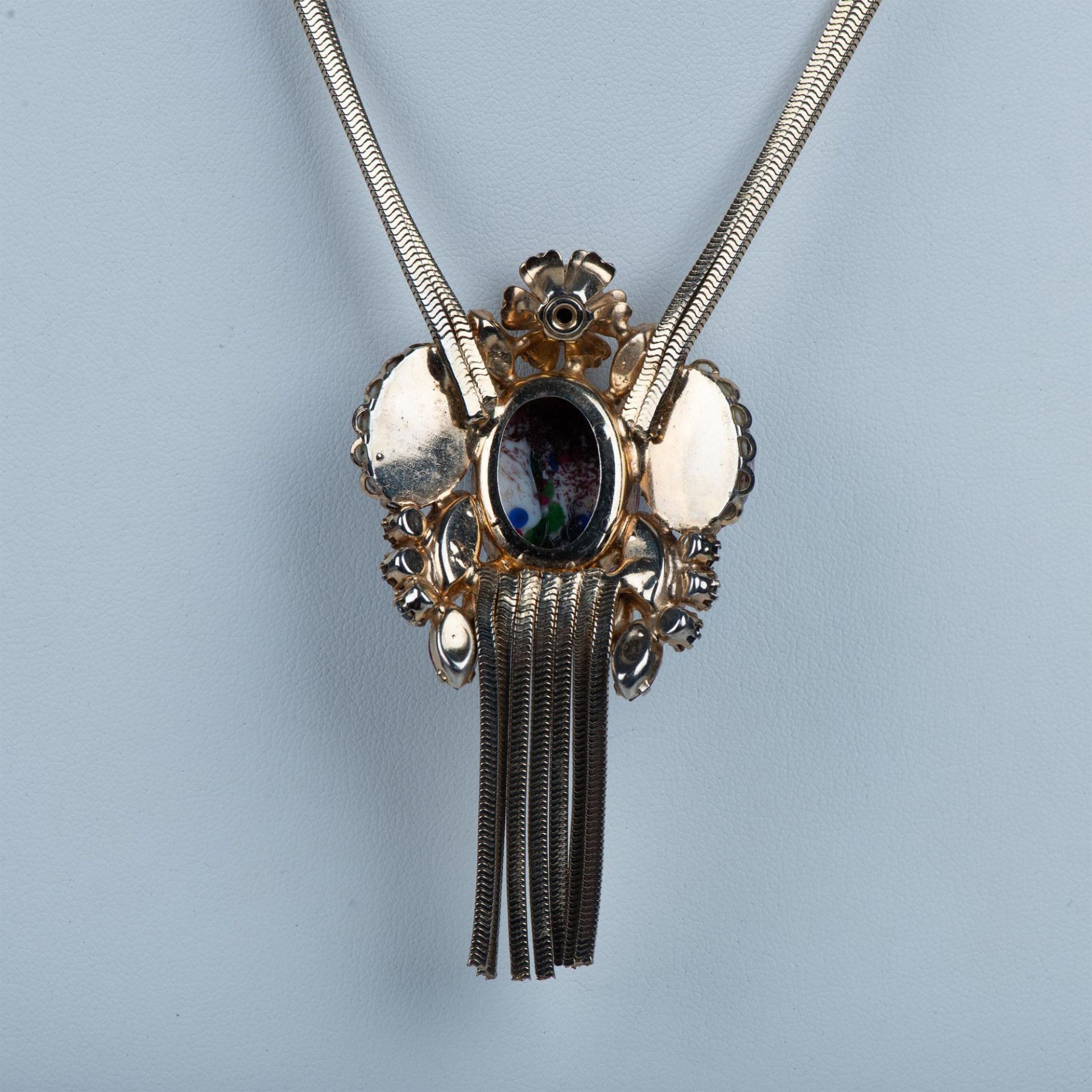 Fabulous Colorful Art Glass & Rhinestone Necklace - Bild 5 aus 5