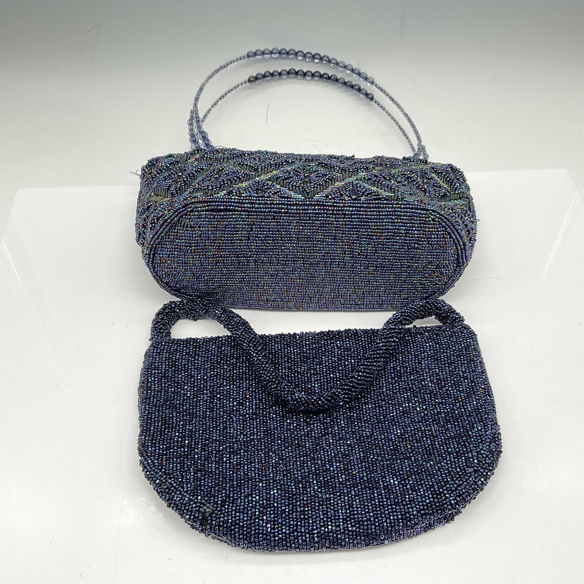 2pc Blue Beaded Handbags - Bild 3 aus 3