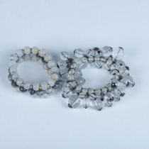 2pc Vintage Stretchy Quartz & Lucite Bead Bracelets