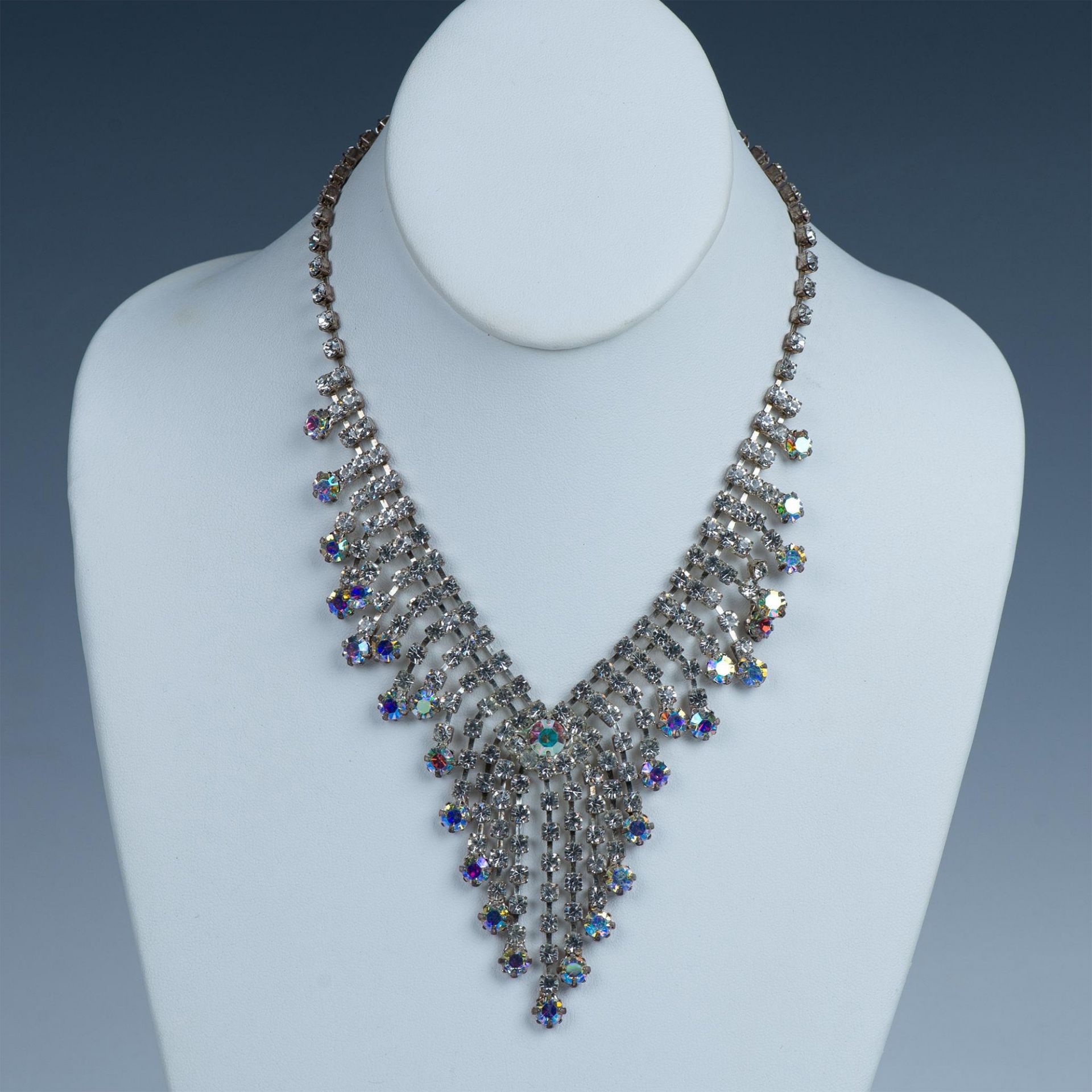 Stunning Early 20th Century Prong-Set Rhinestone Necklace