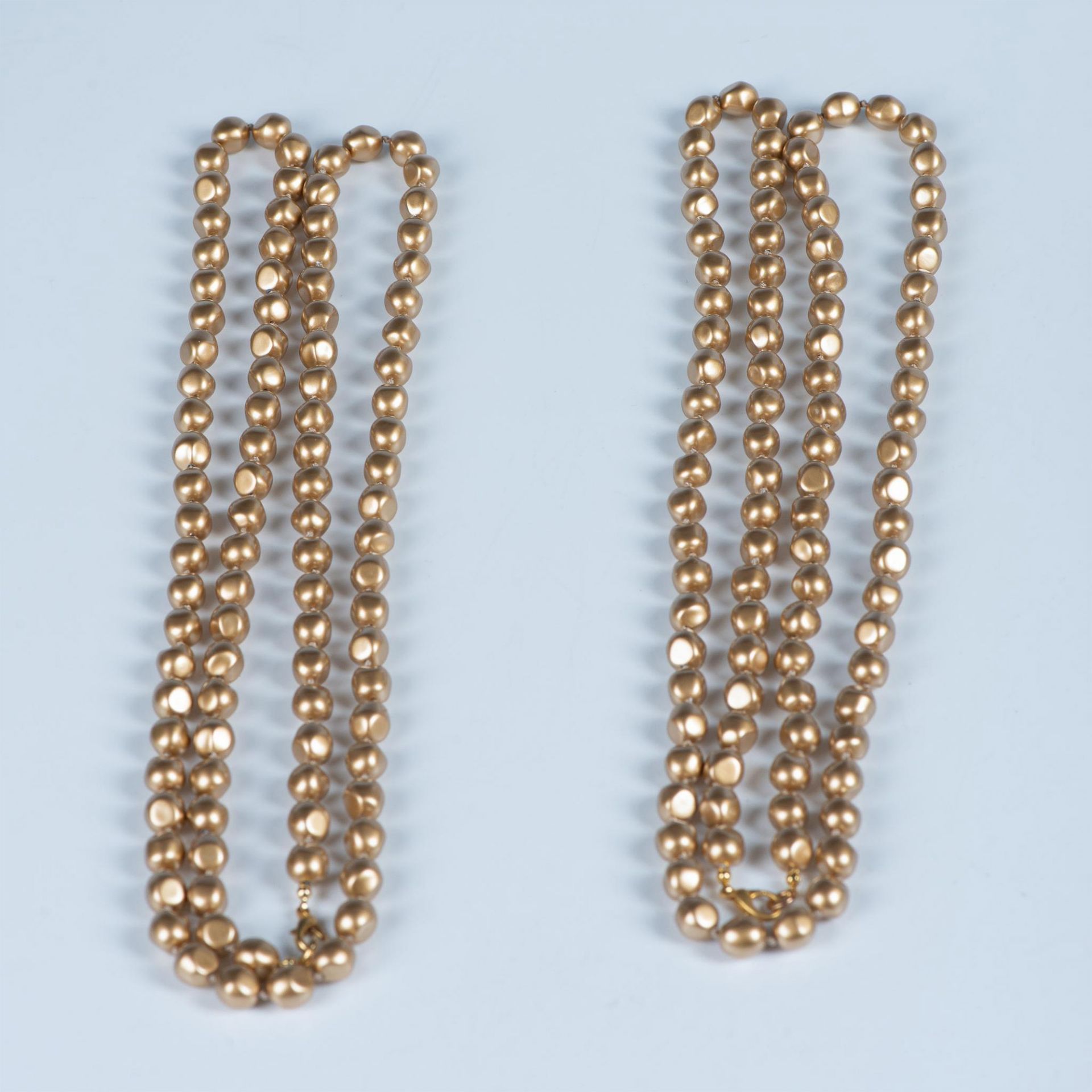 2pc Baroque Faux Golden Pearl Necklaces - Bild 2 aus 4