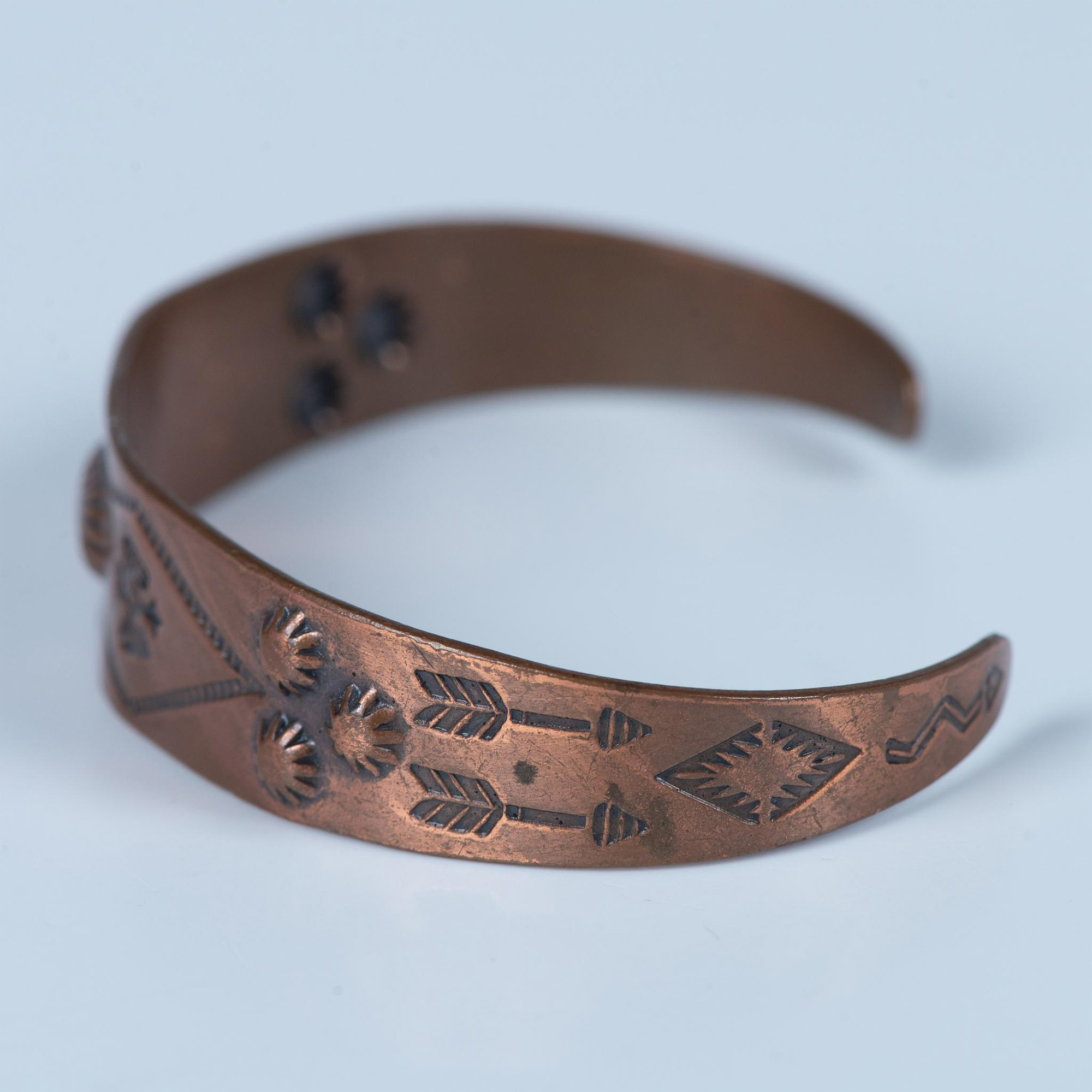 Native American Tribal Thunderbird Copper Cuff Bracelet - Image 2 of 4