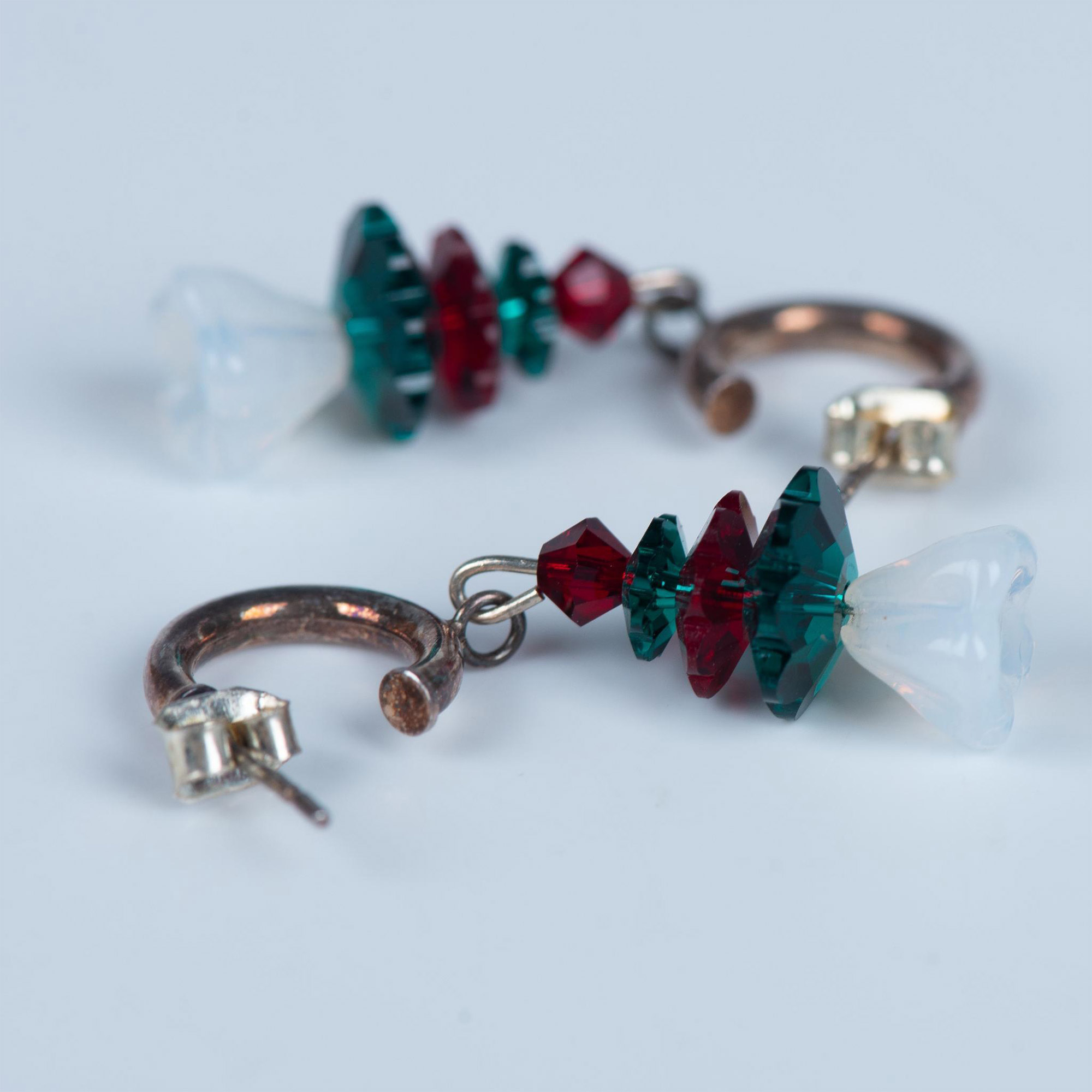 Petite Holiday Beaded Christmas Tree Earrings - Image 2 of 3