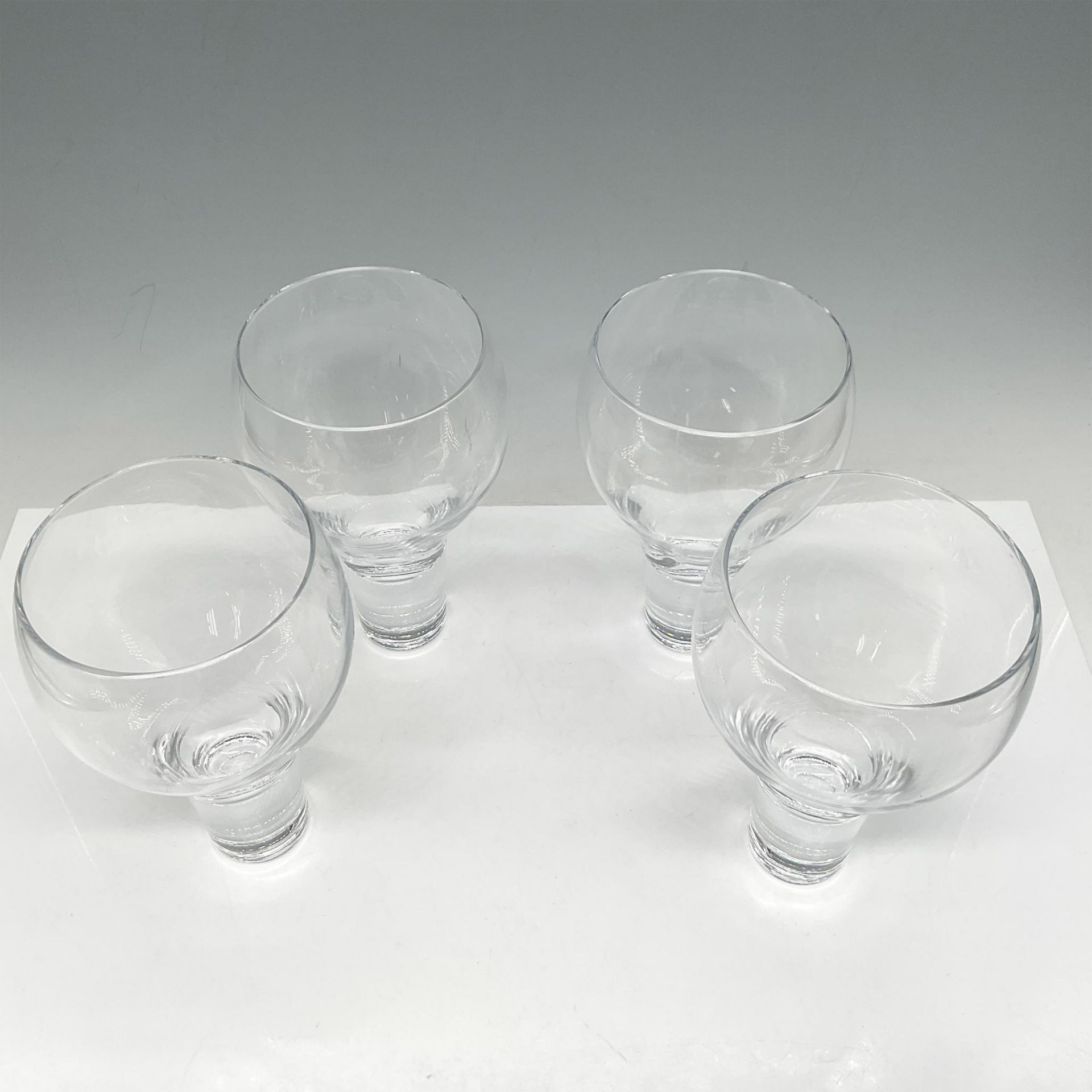 4pc Nambe Contour Crystal Water Goblet Glasses - Bild 2 aus 3