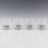 Set of 4 Nambe Glasses, Groove Double Old Fashion