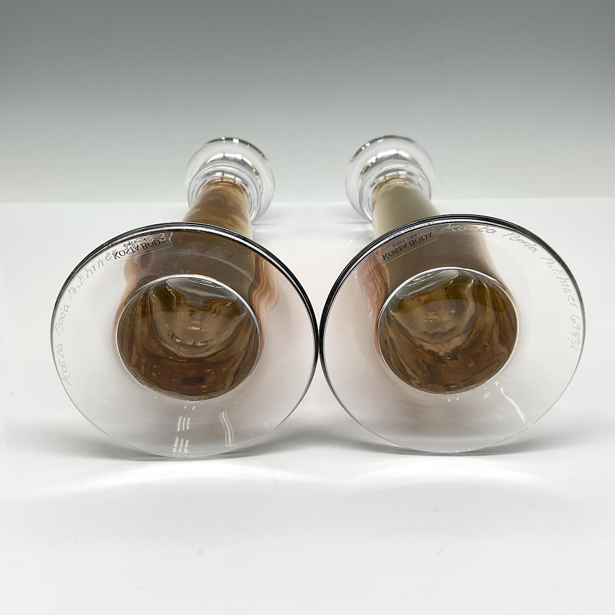 Pair of Kosta Boda Pillar Candle Holders, Signed - Image 3 of 3