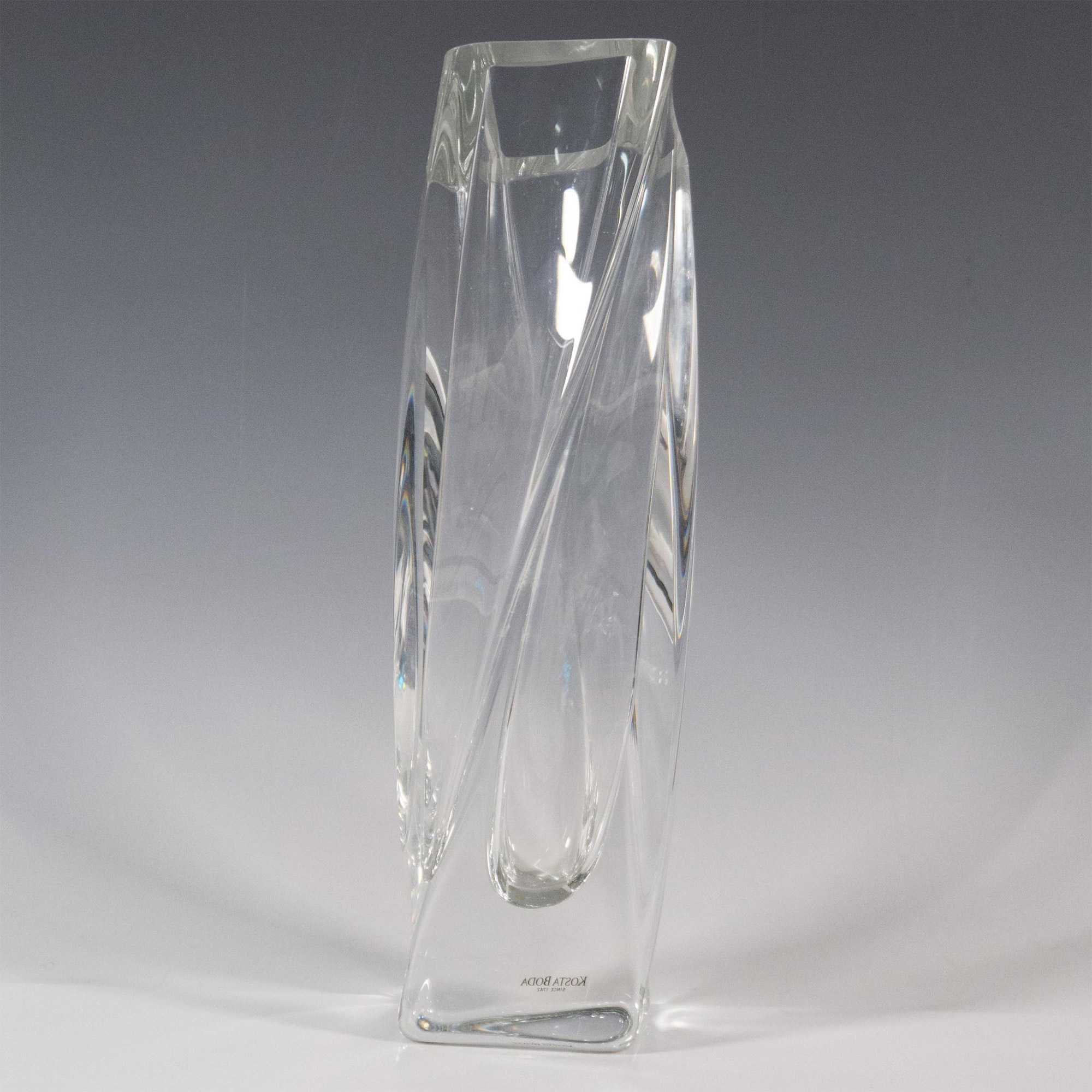 Kosta Boda Crystal Vase, Square Twist - Image 2 of 4