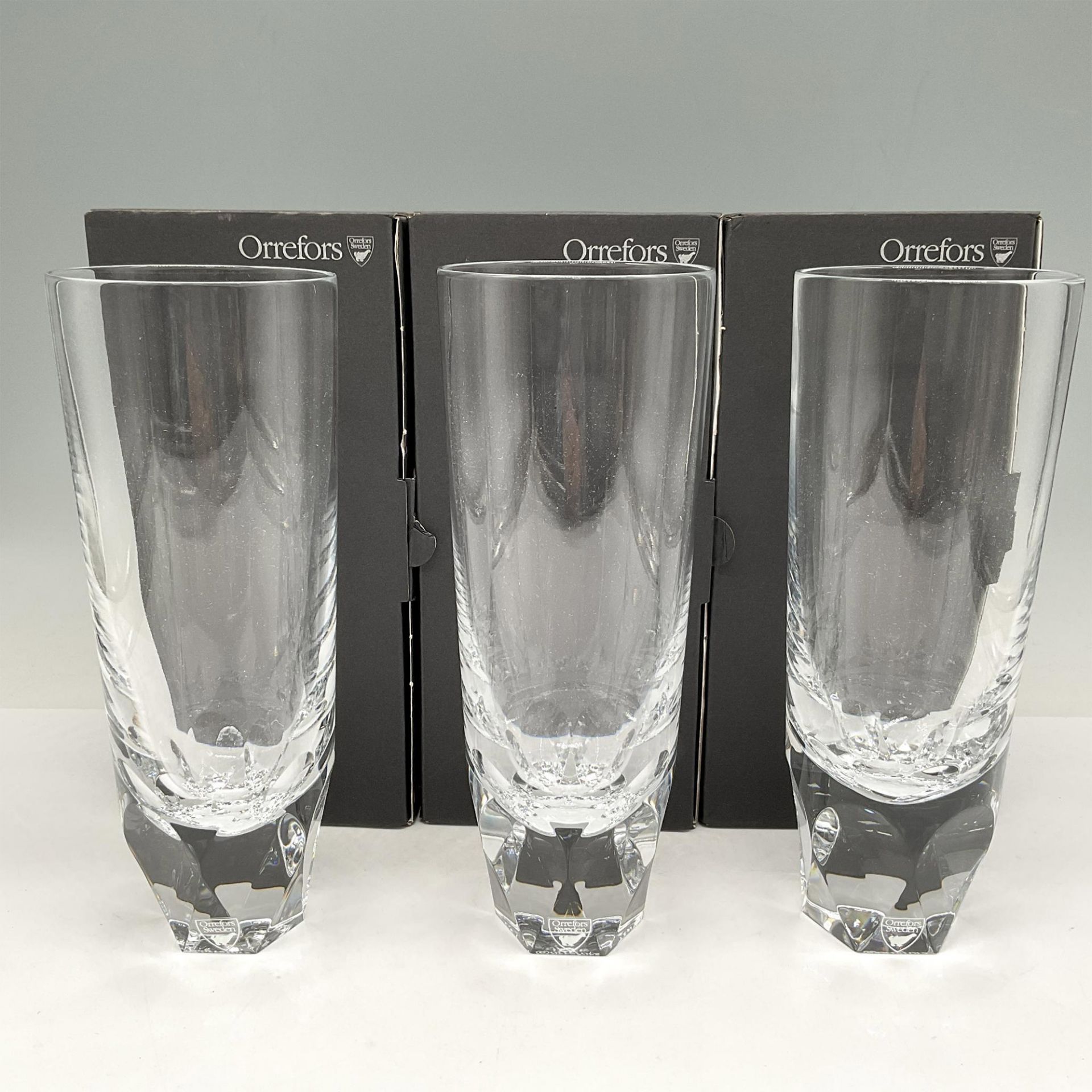 3pc Orrefors Crystal Highball Glass, Carat - Bild 4 aus 4