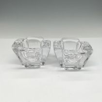 Pair of Orrefors Crystal Candle Holders, Cross