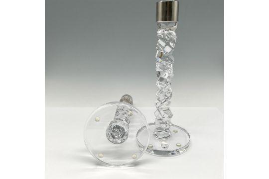 Pair of Orrefors Crystal Candlestick Holders, Carat - Image 3 of 3