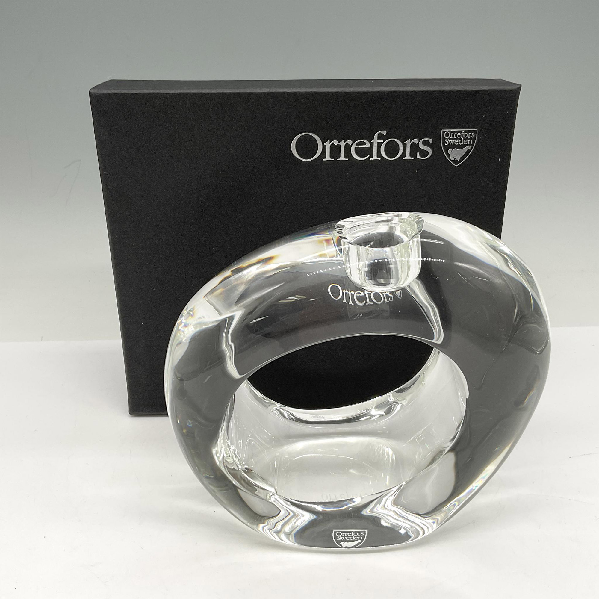 Orrefors Crystal Oval Candle Holder - Image 5 of 5
